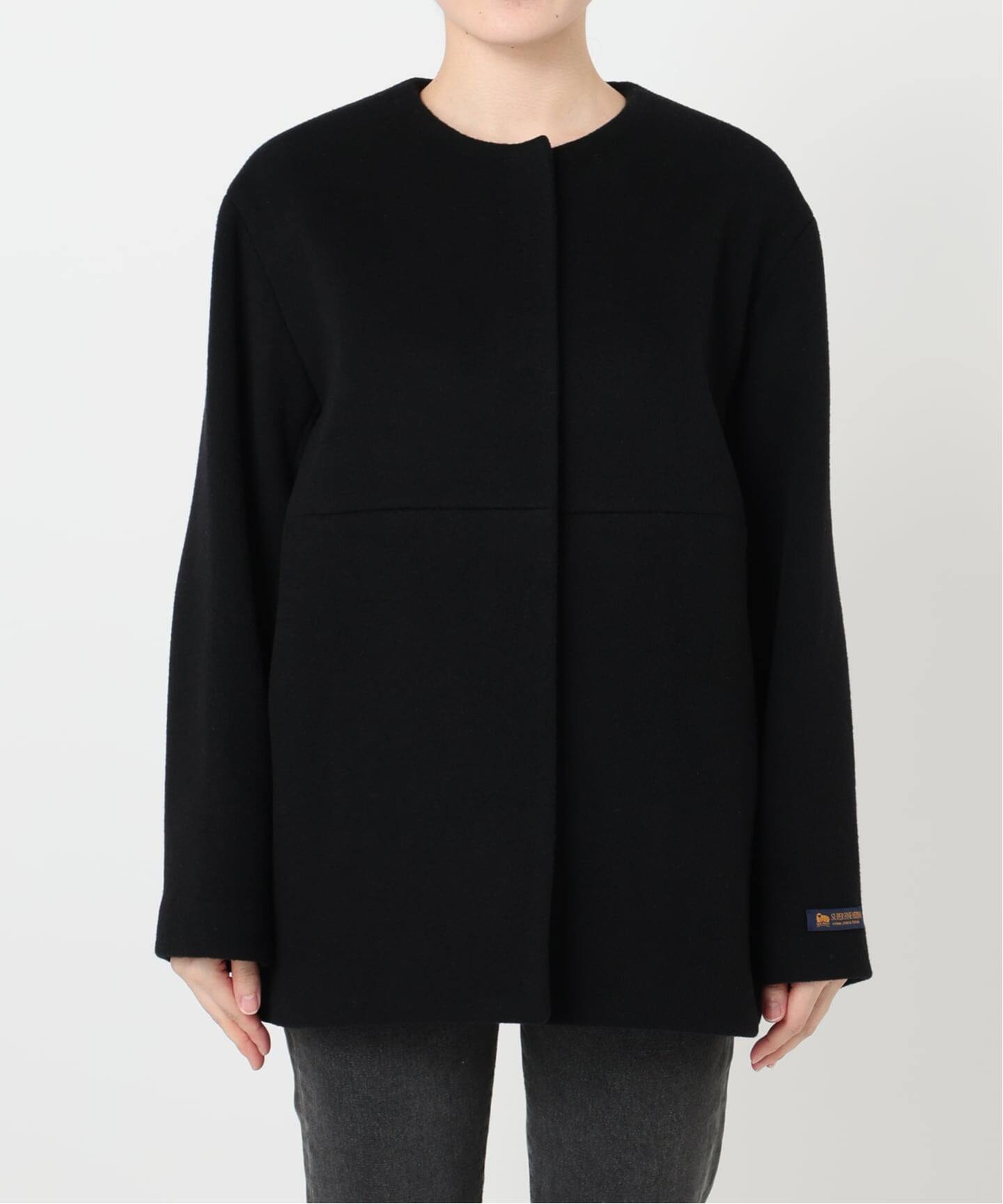 追加2》スーパーファインビーバークルーネックコート（ノーカラー