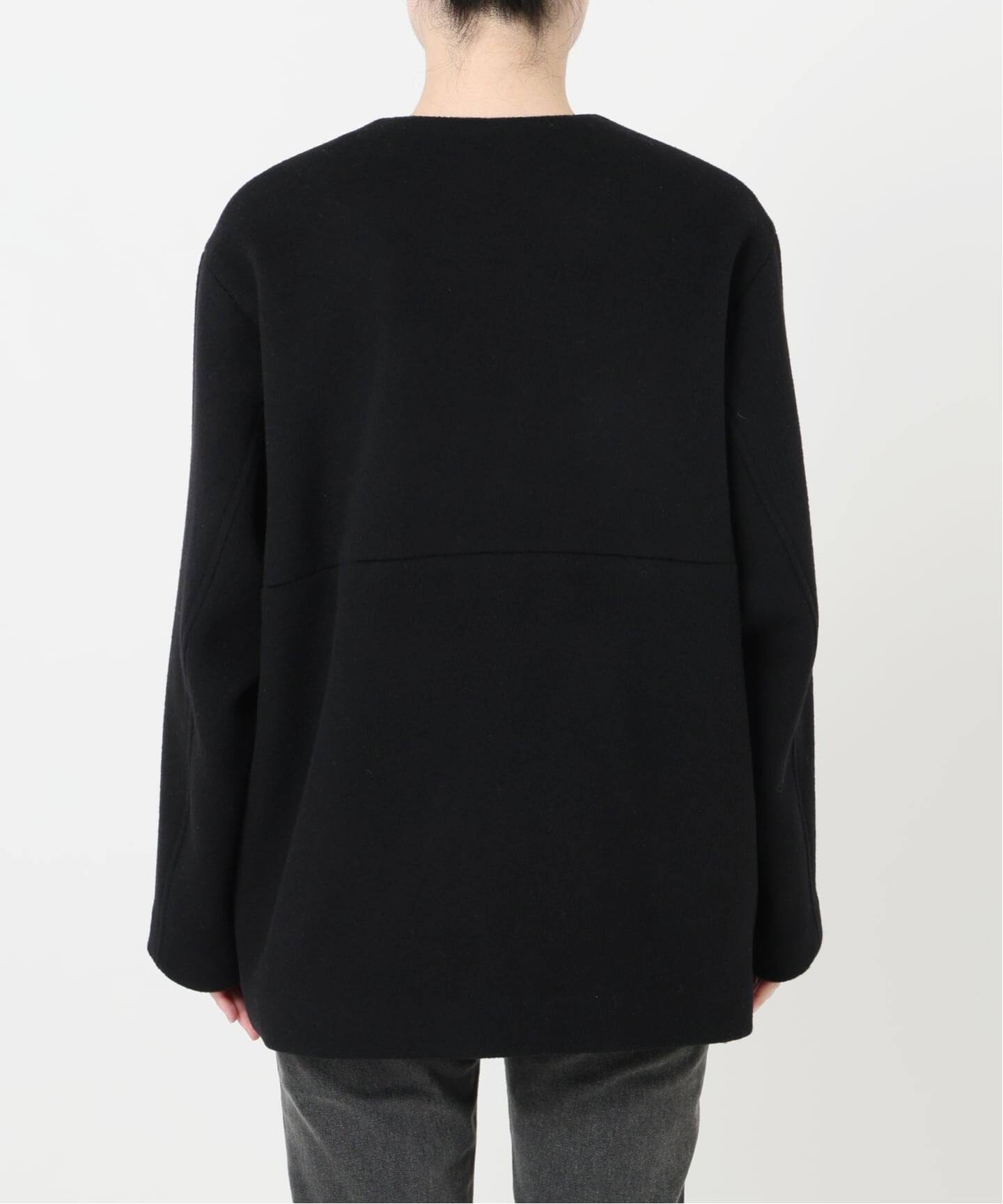 追加2》スーパーファインビーバークルーネックコート（ノーカラー