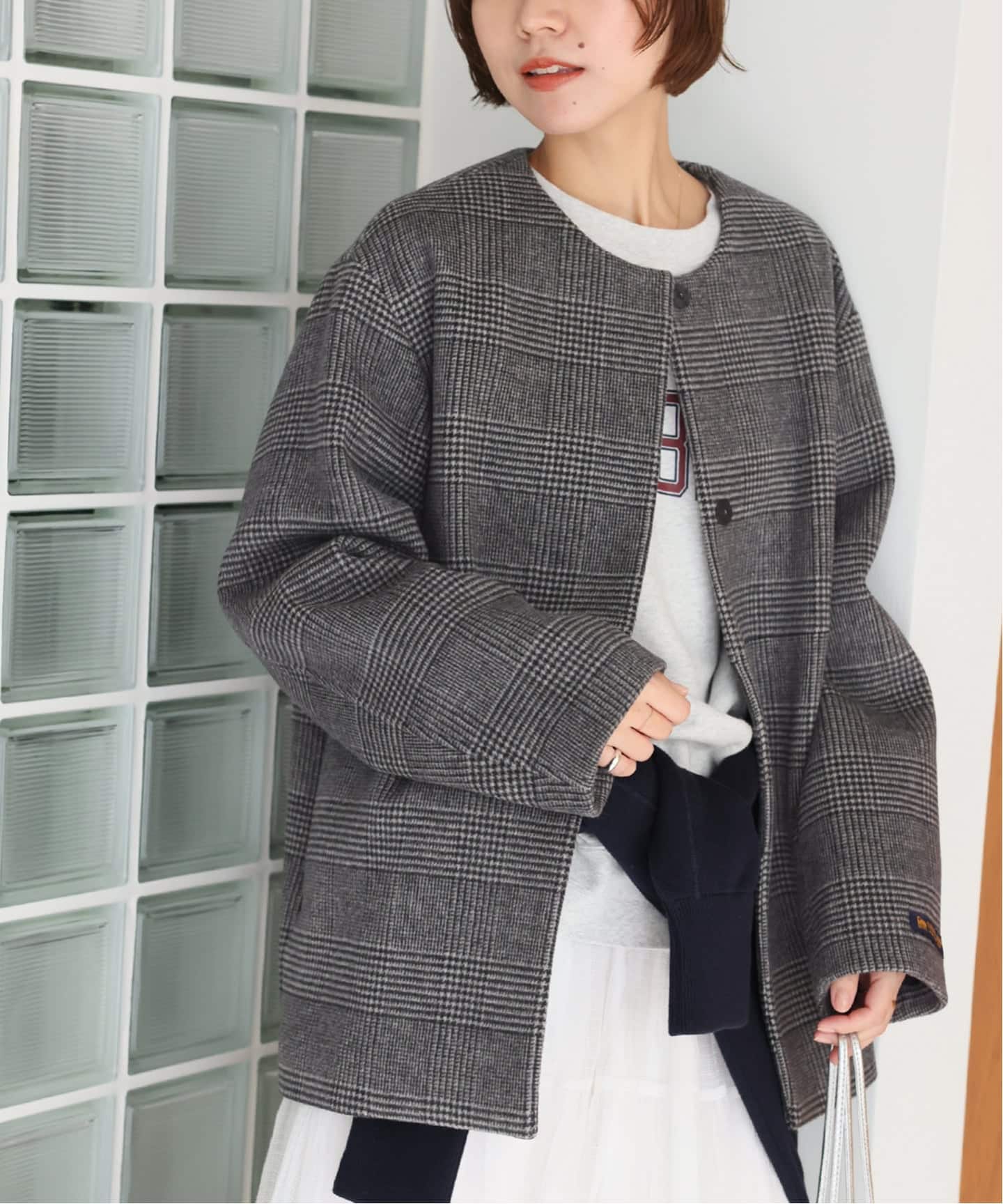 追加3》スーパーファインビーバークルーネックコート（ノーカラー