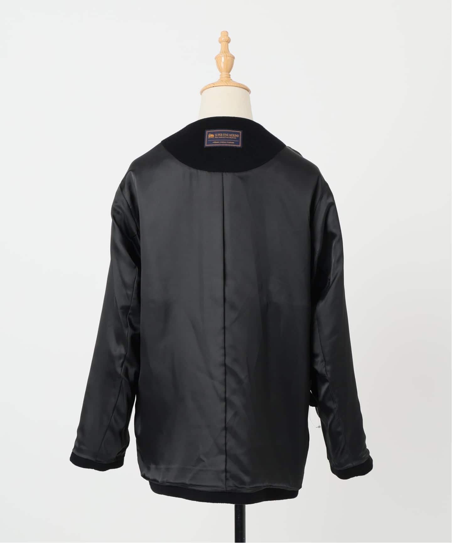 追加3》スーパーファインビーバークルーネックコート（ノーカラー