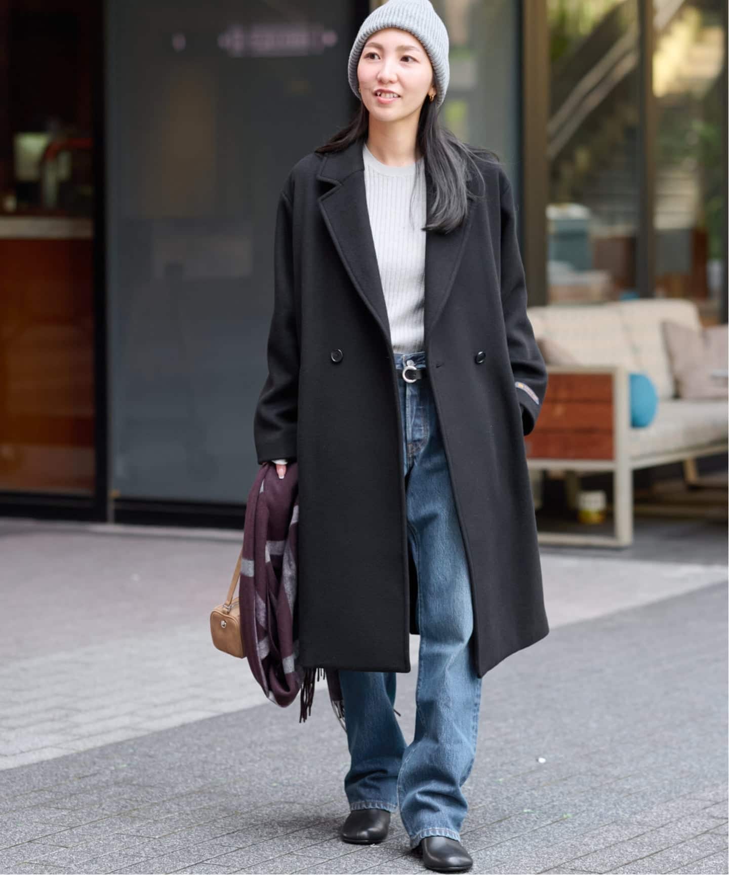 ジャーナルスタンダード　チェスターコートウール混オーバーサイズグレーa0824 SITRY チェスターコート コート Wool Chester Coat/別注