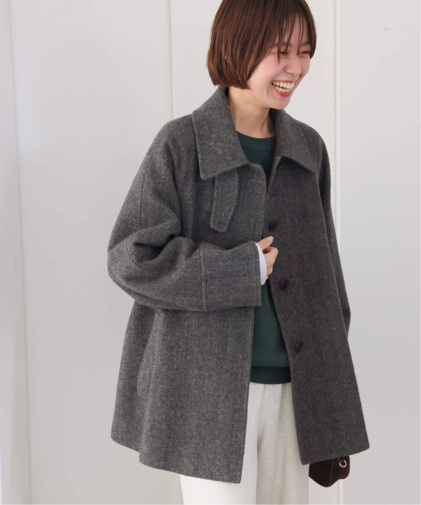 定価26400円 JS relume 尾州ウールスーパー100Aラインコート JOURNAL STANDARD relume ステンカラーコート コート 「追加」尾州