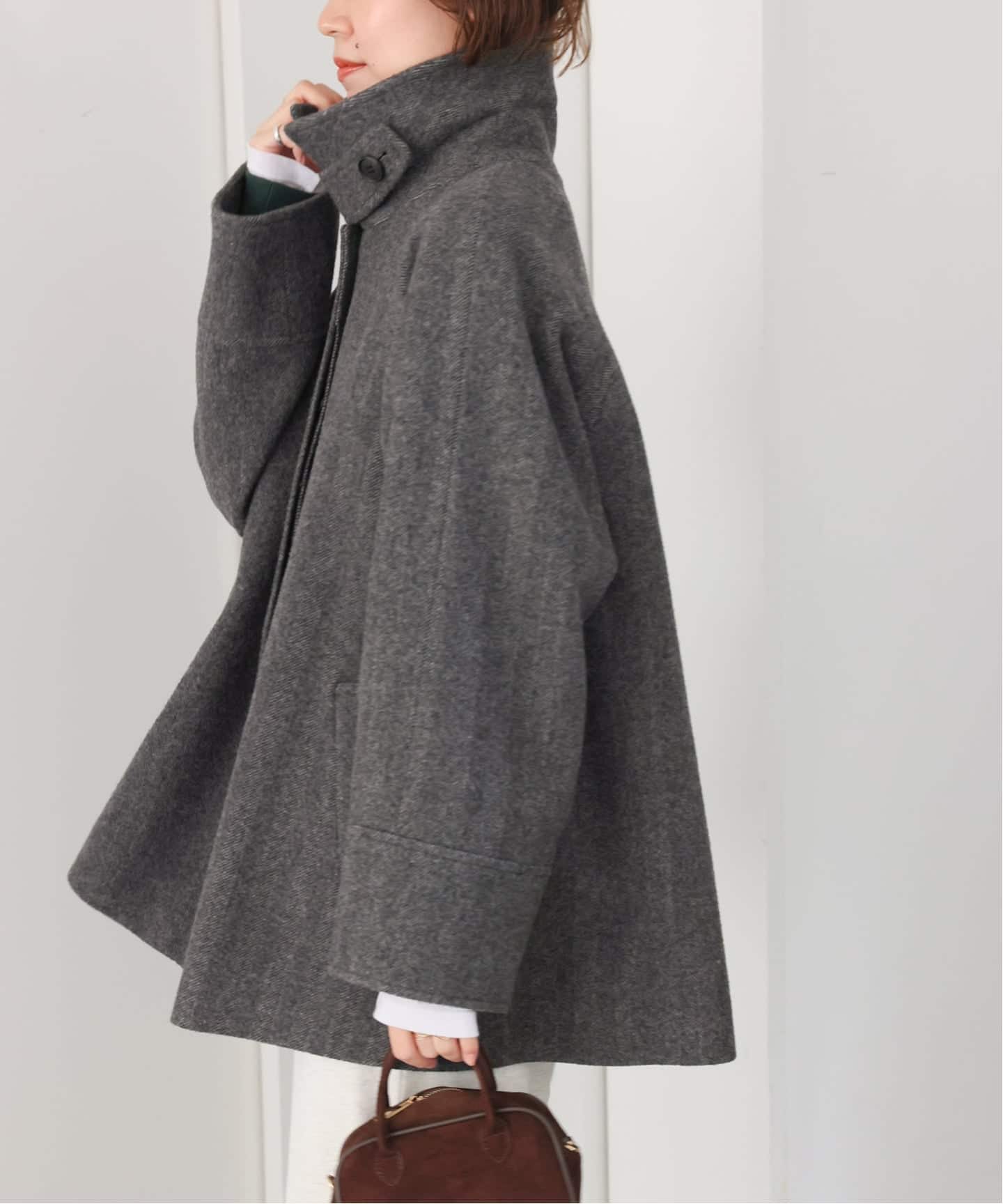 追加》尾州ウールスーパー100Aラインコート（ステンカラーコート