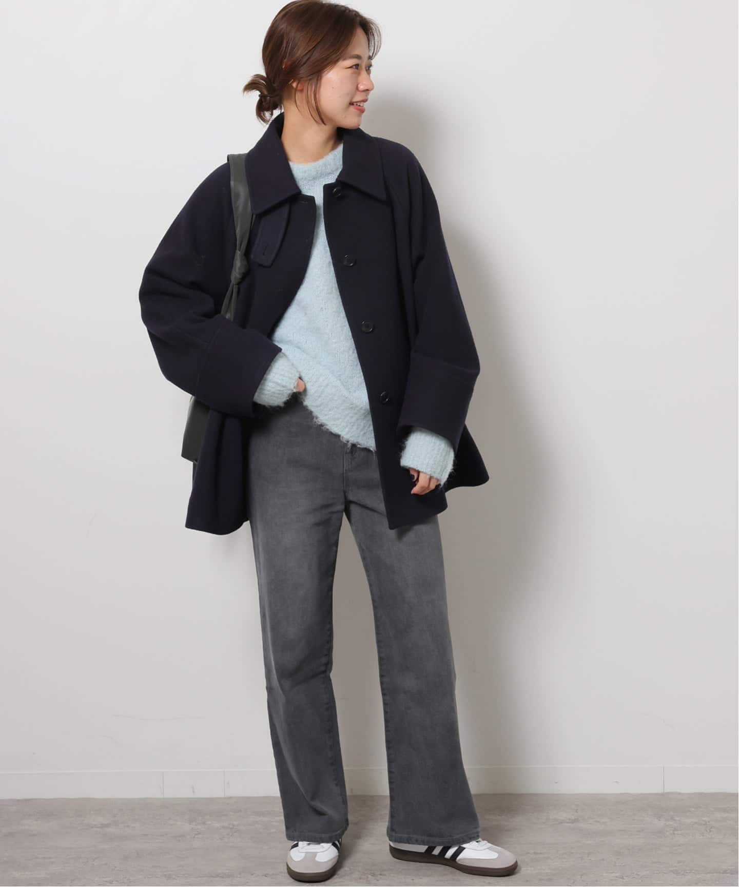 追加》尾州ウールスーパー100Aラインコート（ステンカラーコート