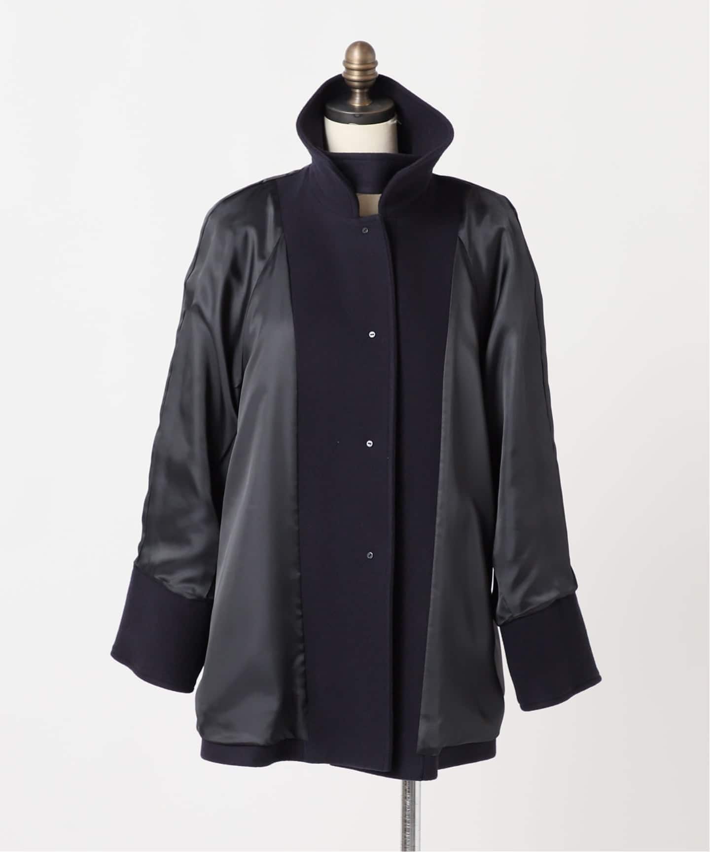 美品＊relume ウールナイロンリバーオーバーサイズジャケットコート 濃紺 追加予約》［25AW新作］尾州ウールスーパー100Aラインコート