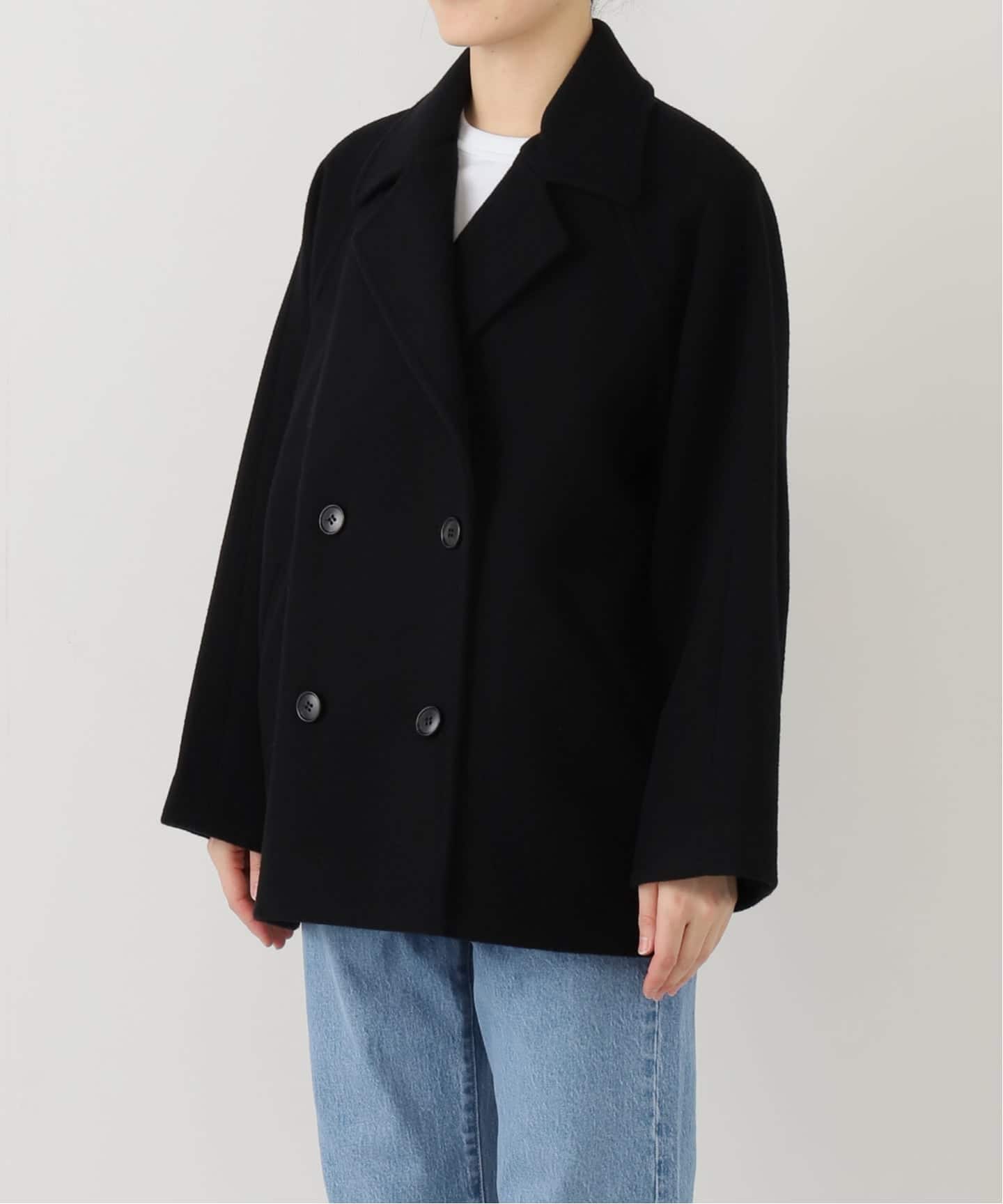 relume ◆ 尾州ウールショートPコート　ブラック　サイズ36 WEB限定》尾州ウールショートPコート（ピーコート）｜JOURNAL STANDARD