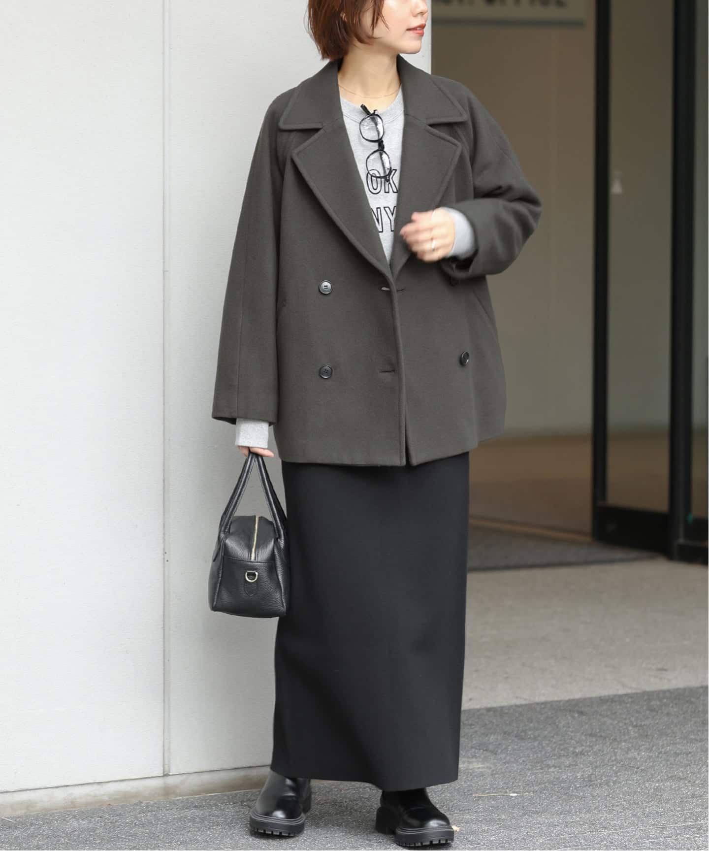 WEB限定追加》［25AW新作］尾州ウールショートPコート（ピーコート