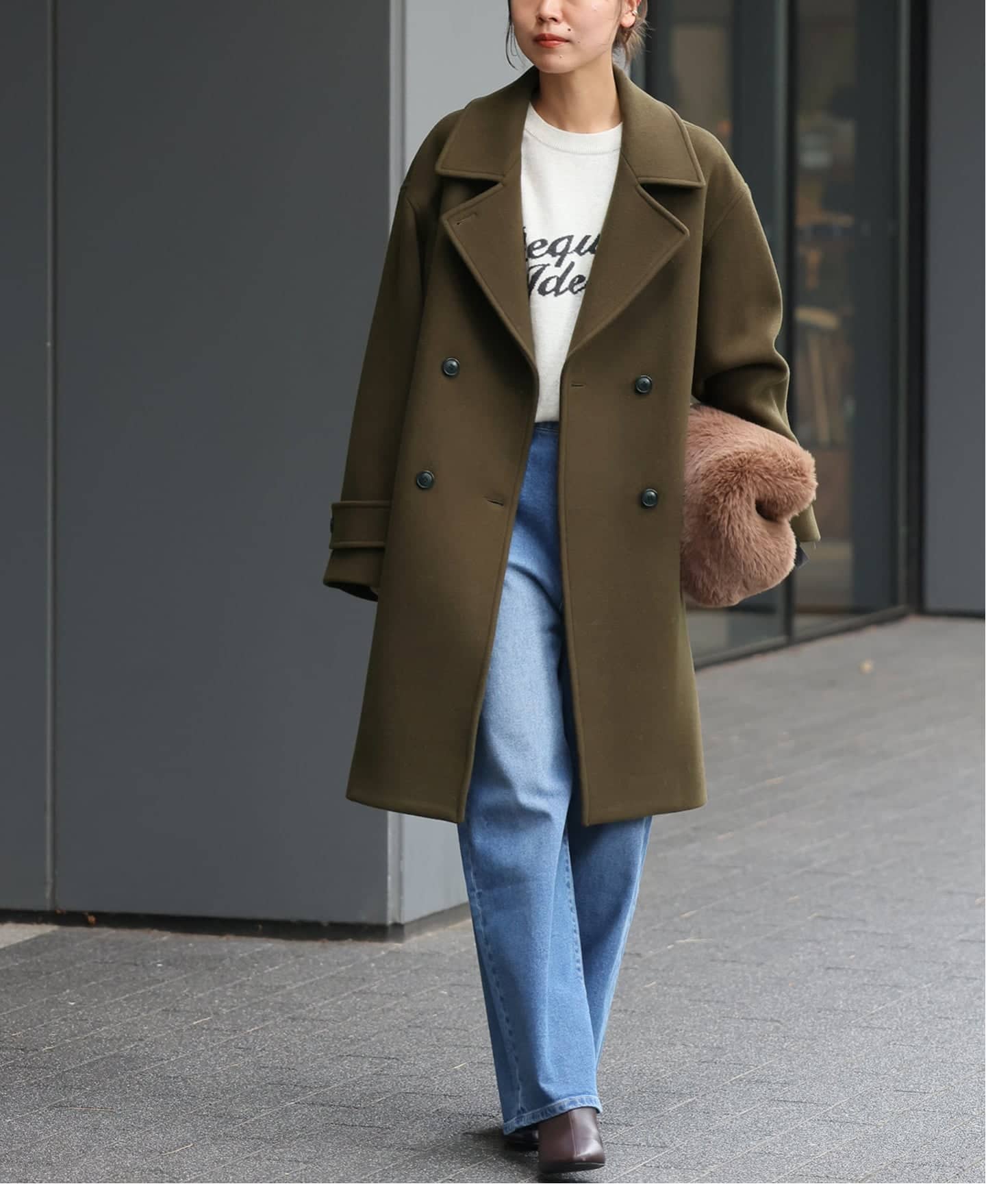 追加予約》ピュアラムロングコクーンコート（ピーコート