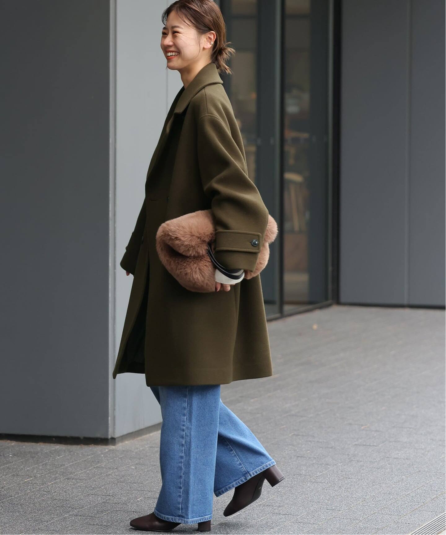 追加予約》ピュアラムロングコクーンコート（ピーコート