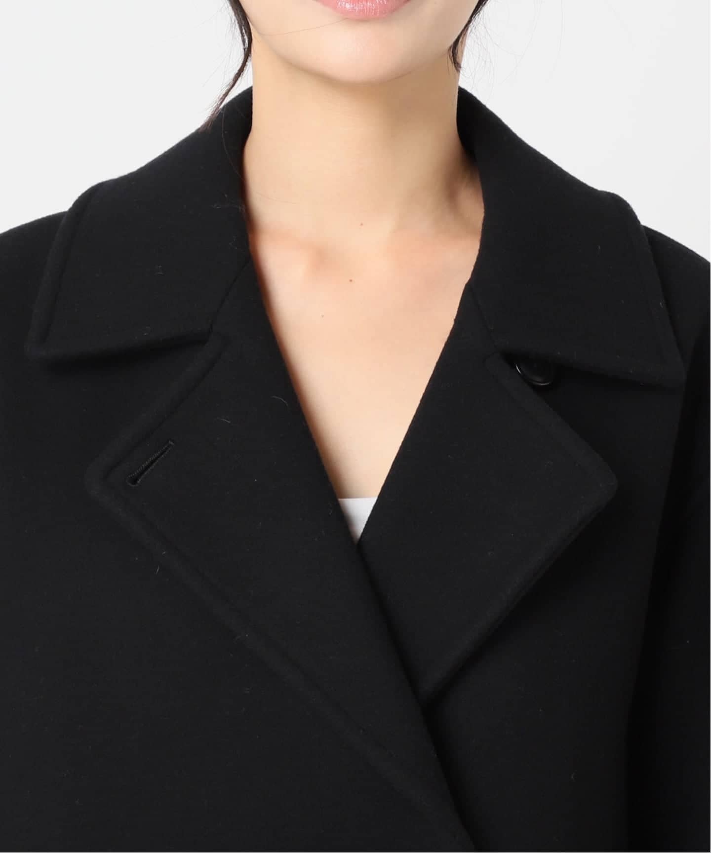 追加予約》ピュアラムロングコクーンコート（ピーコート