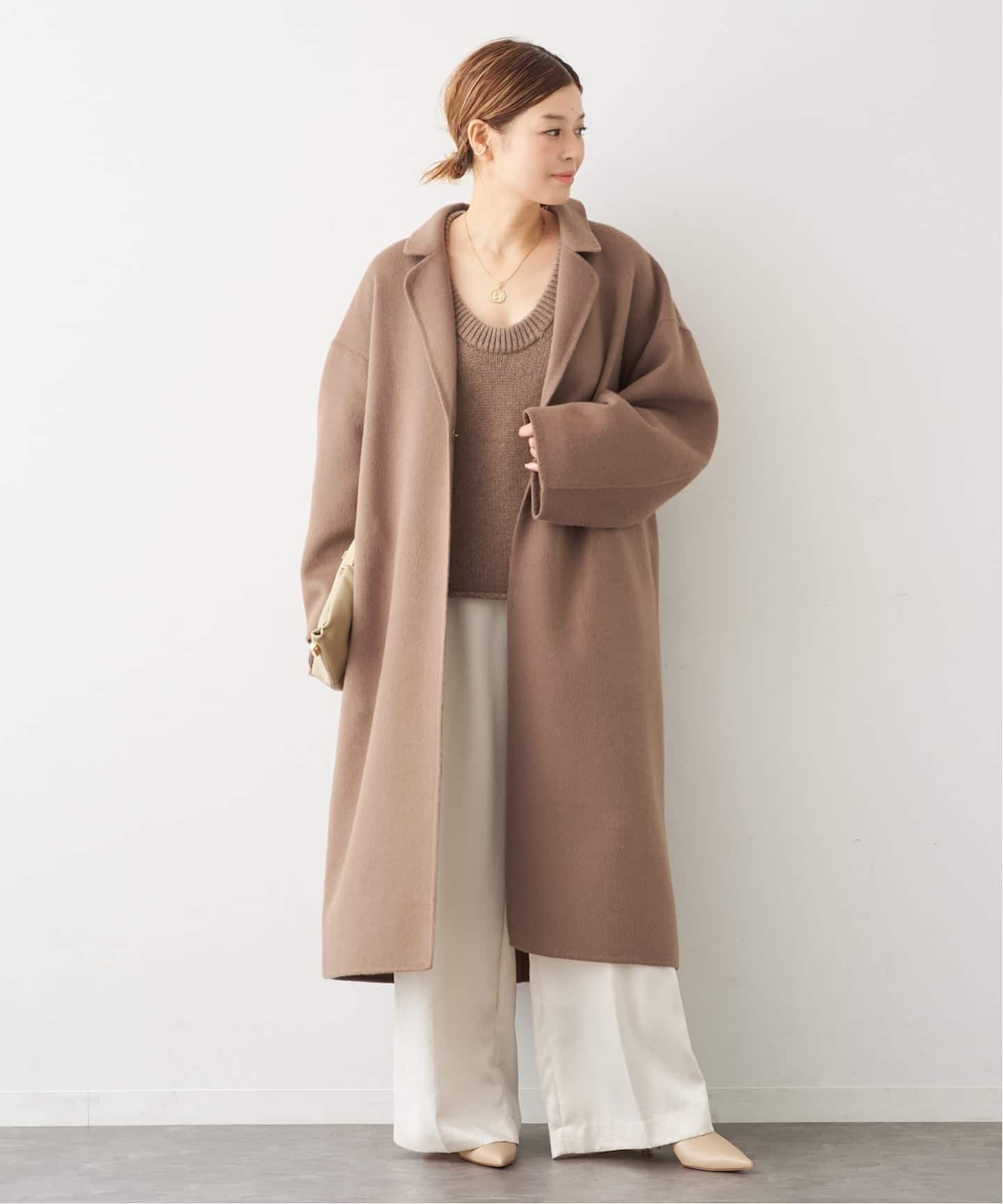 予約》*ウールアンゴラ リバーコート（チェスターコート