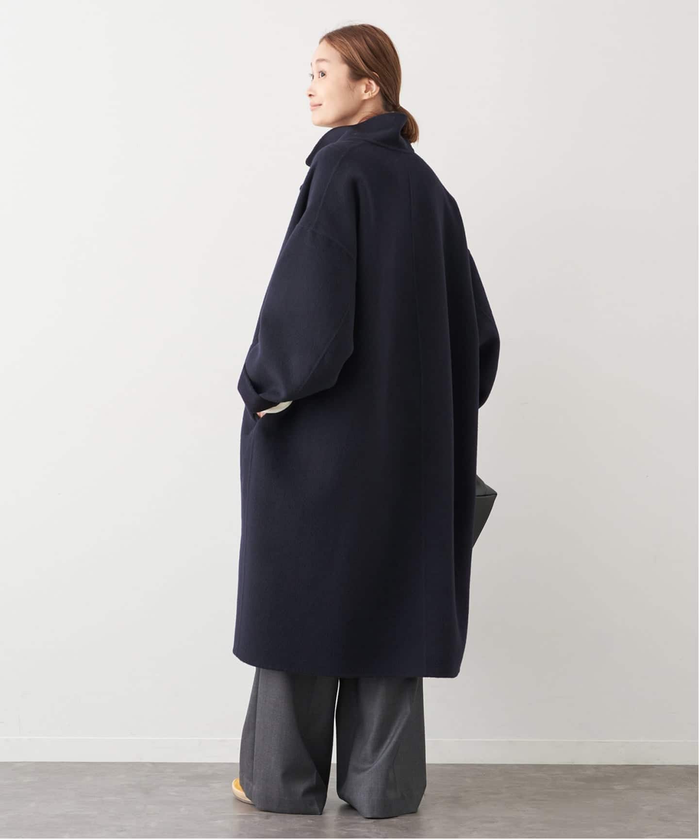 新品タグ付きDeuxieme Classe ウールアンゴラリバーコート ネイビー 予約》*ウールアンゴラ リバーコート（チェスターコート