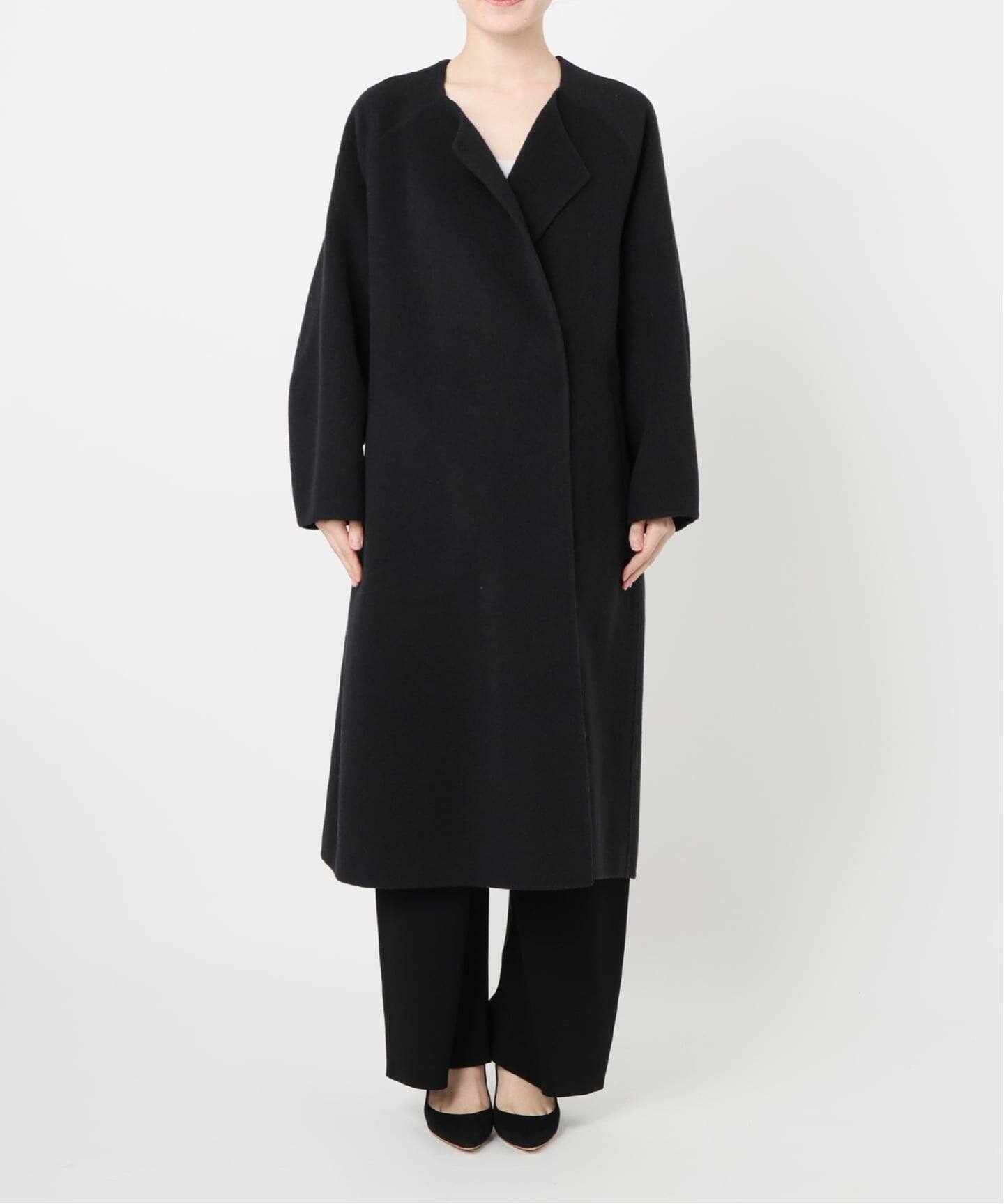 Deuxieme Classe Wool over コート 黒 ドゥーズィエム ウールアンゴラリバーコート（チェスターコート）｜Deuxieme
