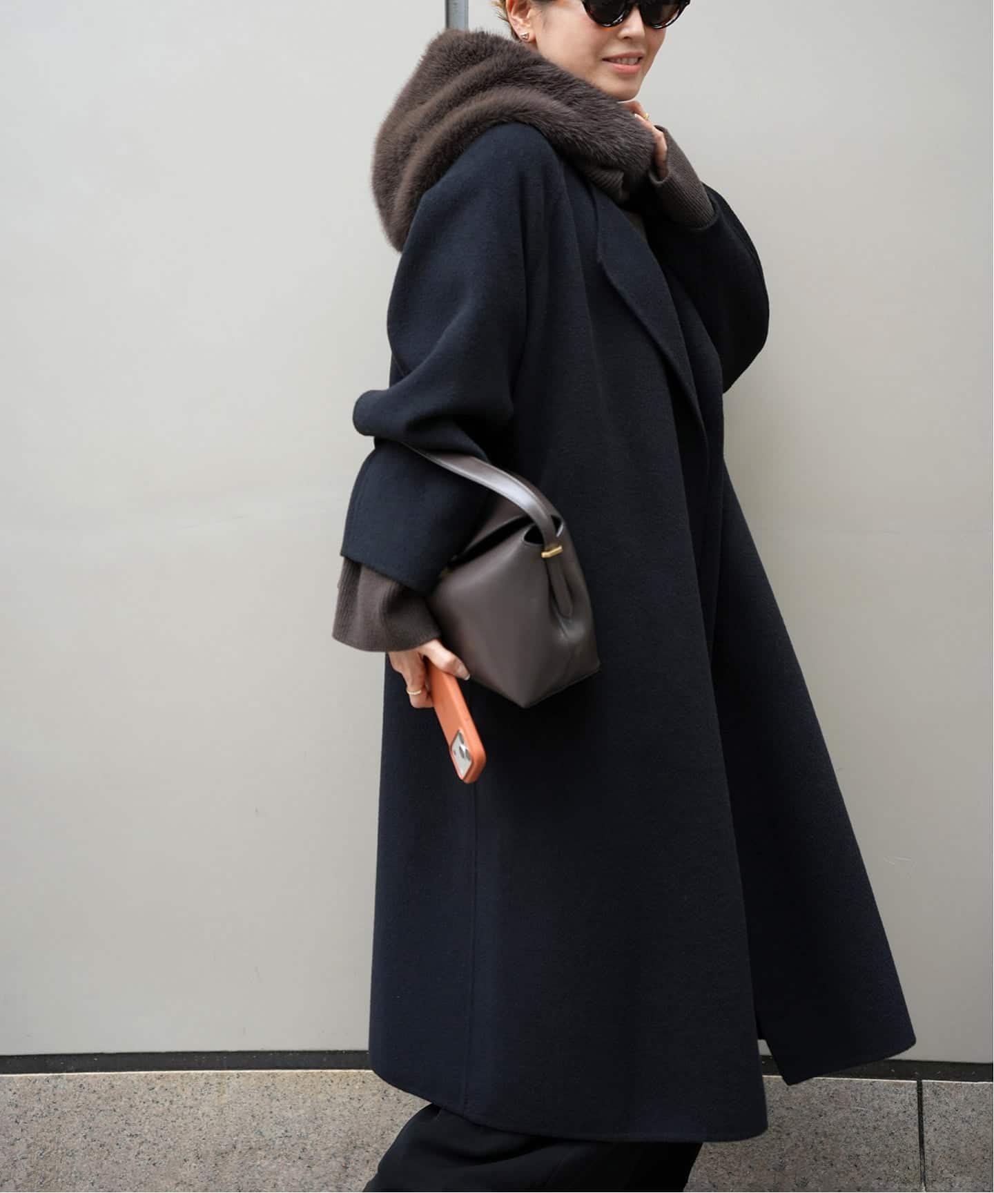 ウールアンゴラ ノーカラーコート（ノーカラーコート）｜Deuxieme