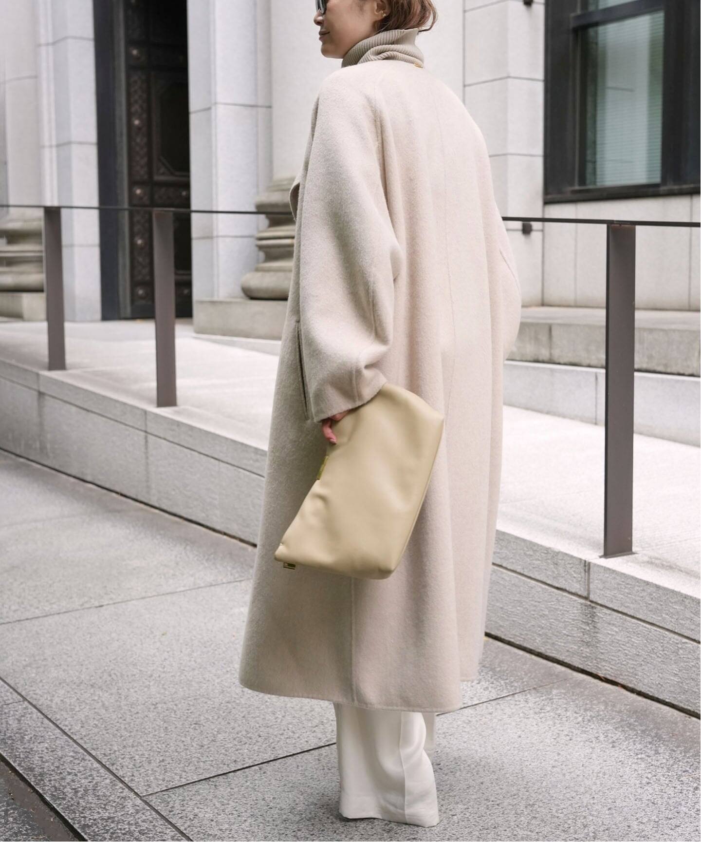 ウールアンゴラ ノーカラーコート（ノーカラーコート）｜Deuxieme