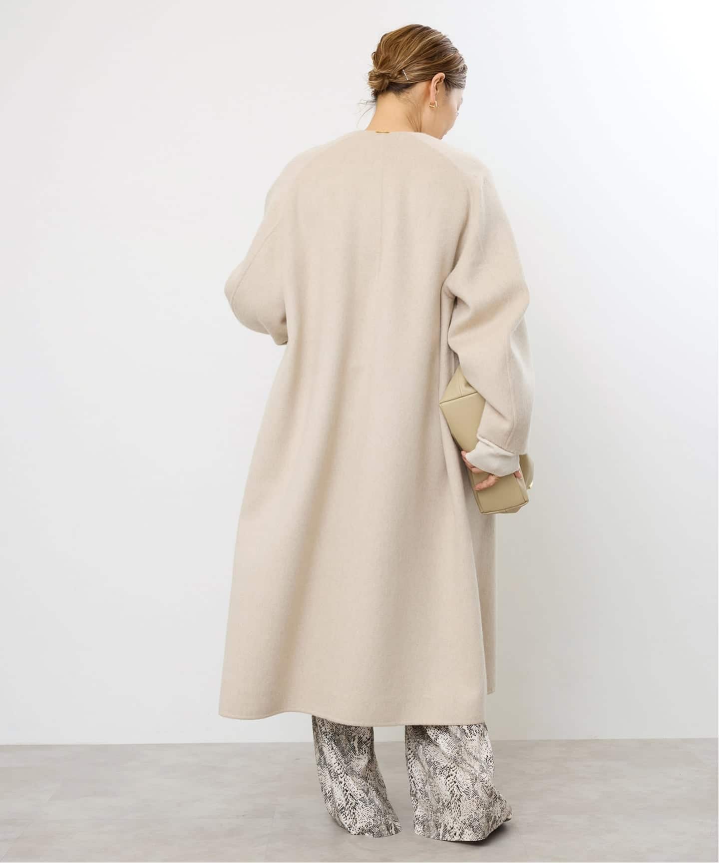 ウールアンゴラ ノーカラーコート（ノーカラーコート）｜Deuxieme
