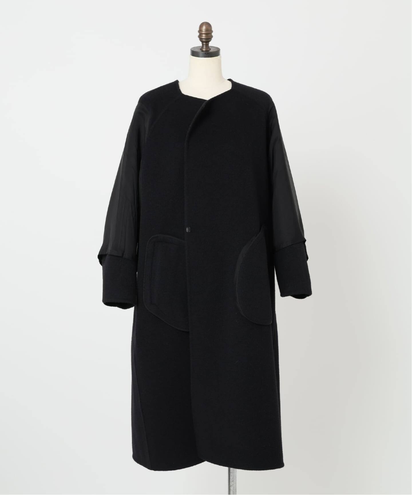 ウールアンゴラ ノーカラーコート（ノーカラーコート）｜Deuxieme