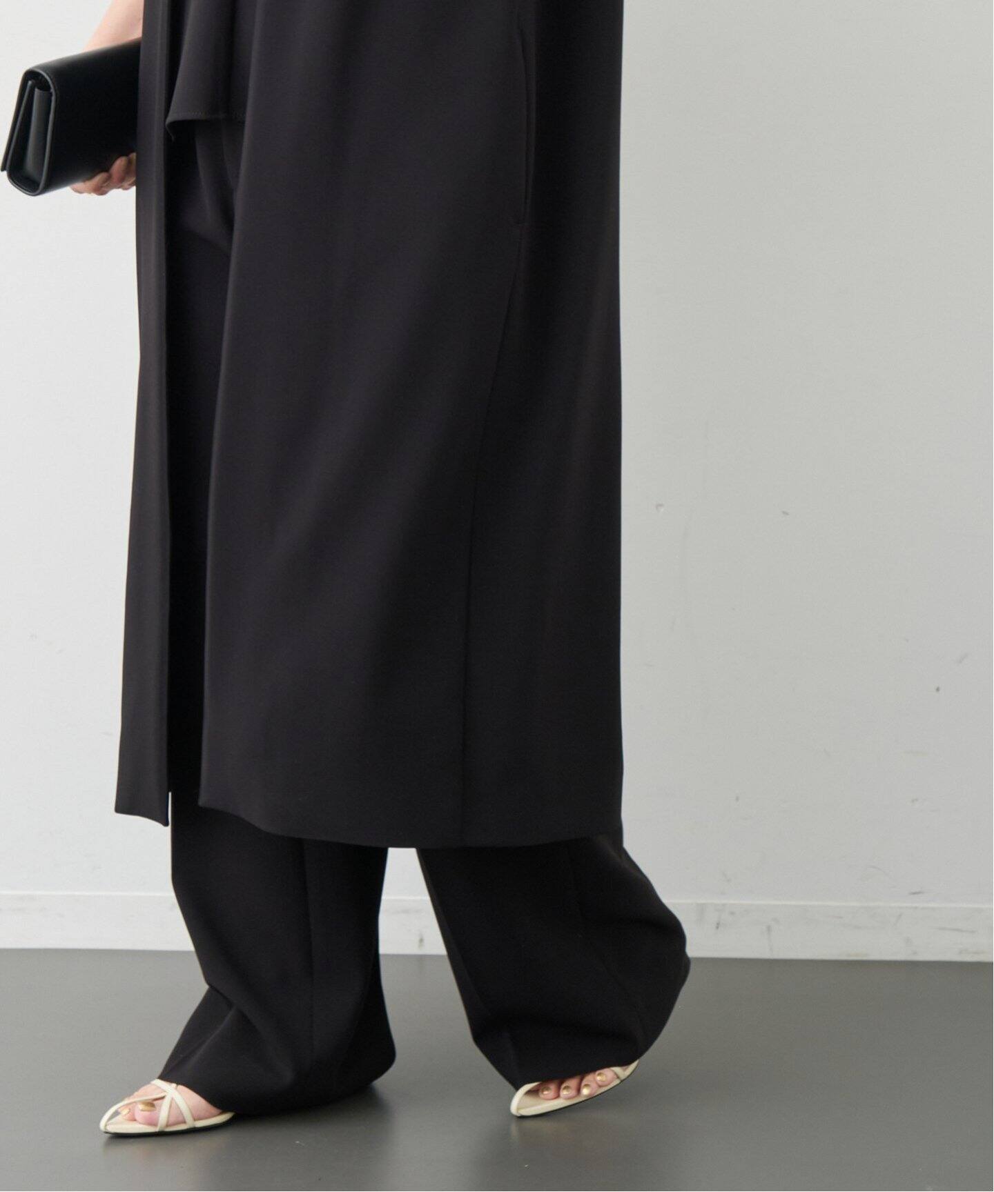 トリアセジョーゼット Vネック コート（ノーカラーコート）｜Deuxieme  