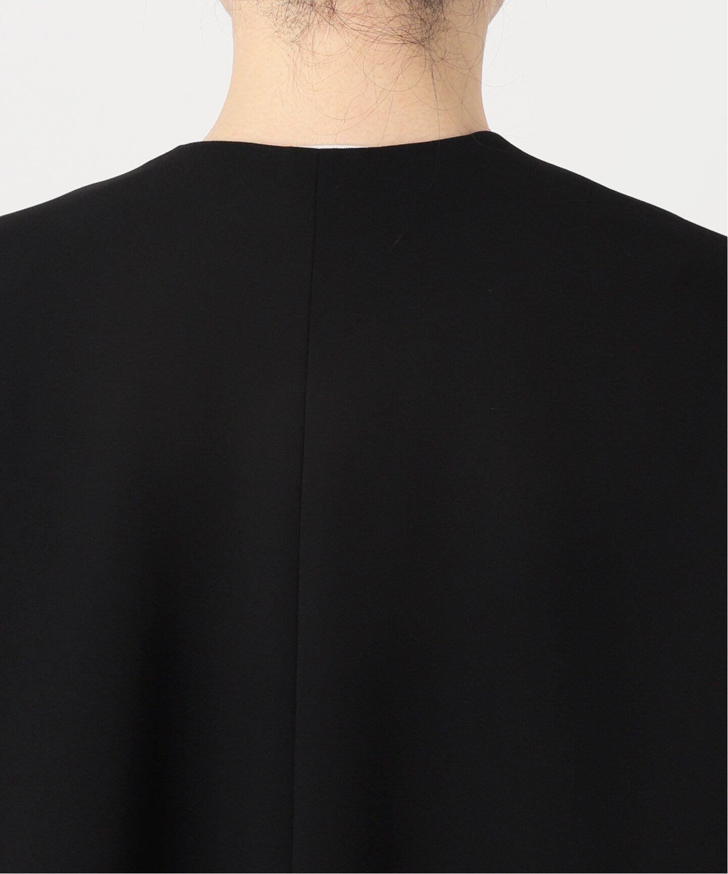 トリアセジョーゼット Vネック コート（ノーカラーコート）｜Deuxieme  