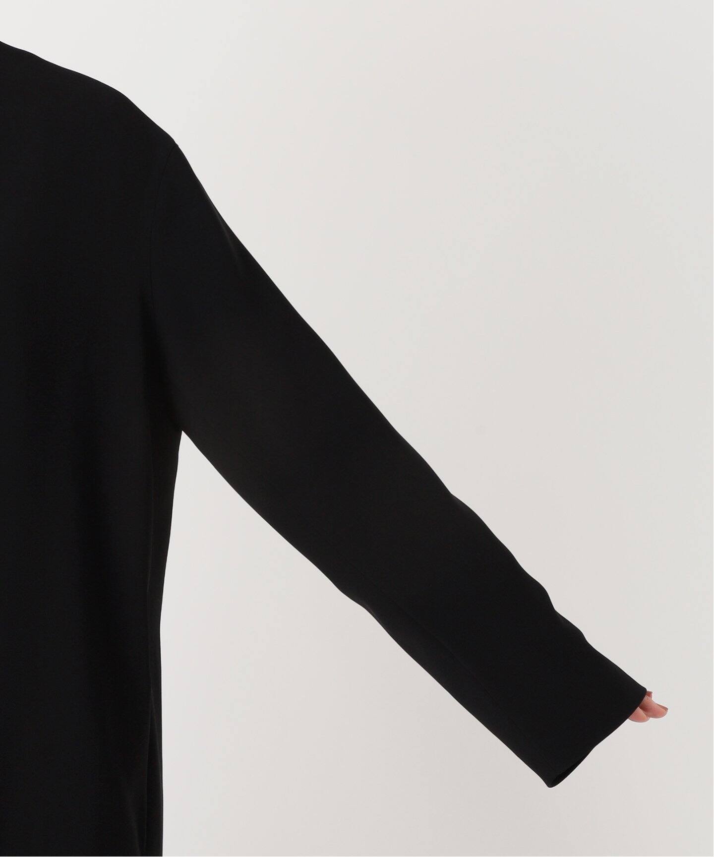 トリアセジョーゼット Vネック コート（ノーカラーコート）｜Deuxieme  