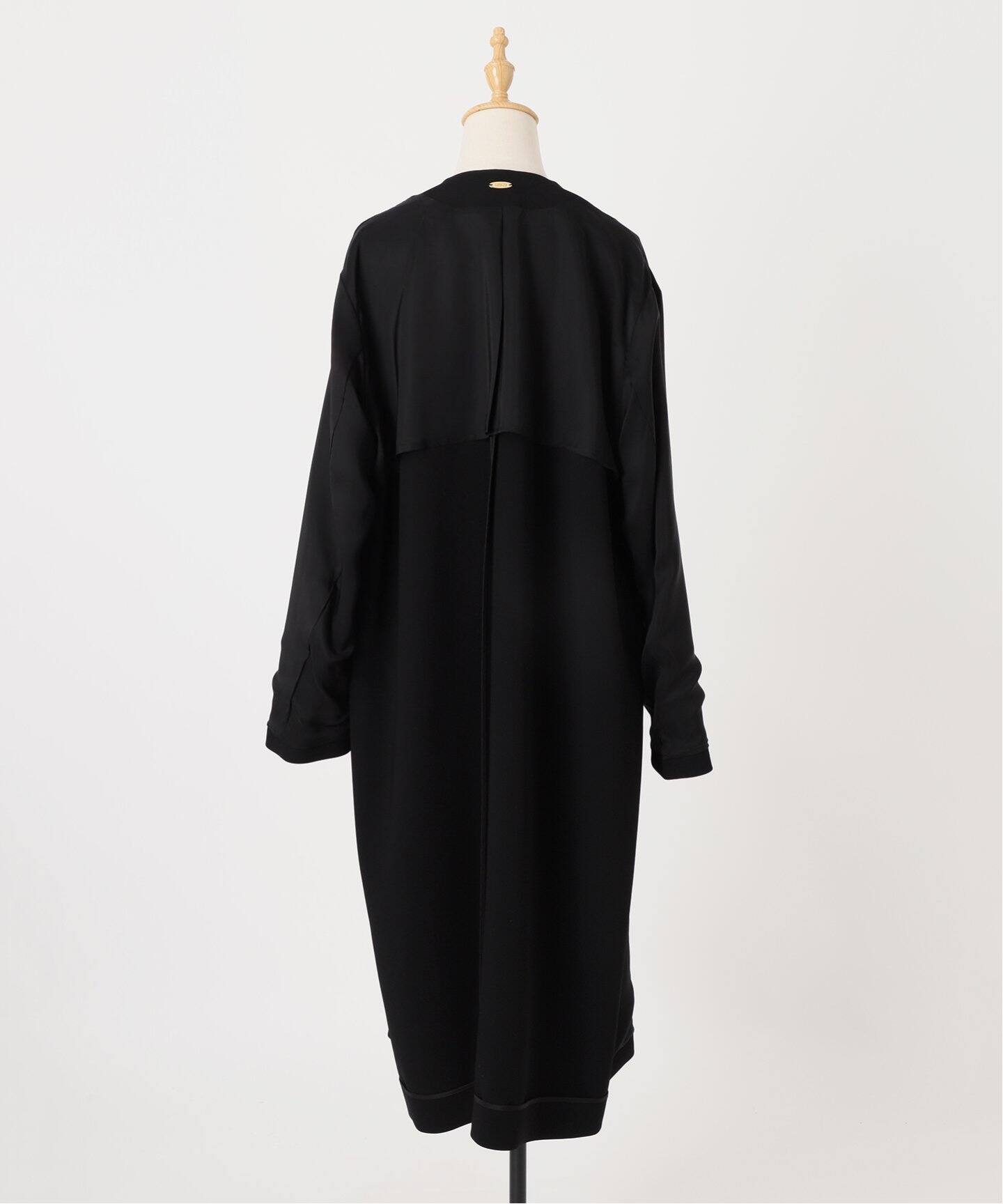 トリアセジョーゼット Vネック コート（ノーカラーコート）｜Deuxieme  