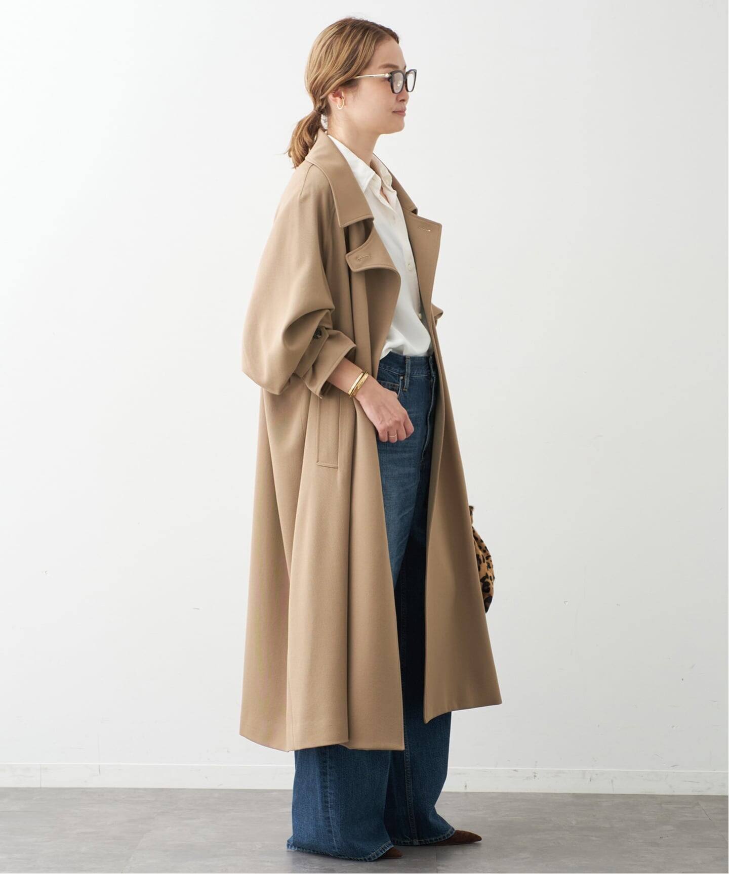 DeuxiemeClasse ベージュ トレンチコート オーバーサイズ Deuxieme Classe トレンチコート コート *GABARDINE レディース