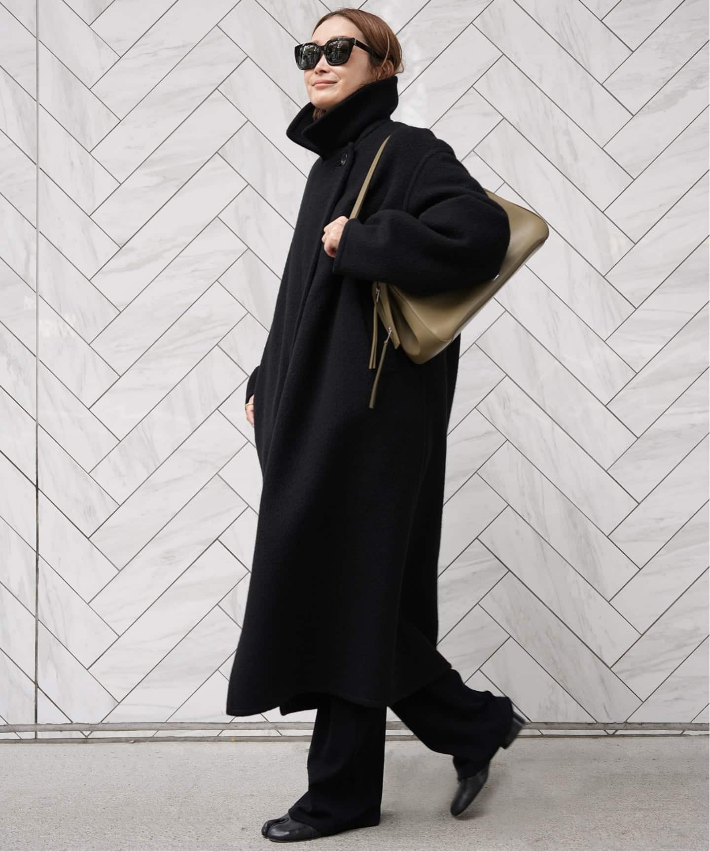 [美品] ドゥーズィエムクラス　ダブルロングコート　ブラック ロング ダブルコート（チェスターコート）｜Deuxieme Classe