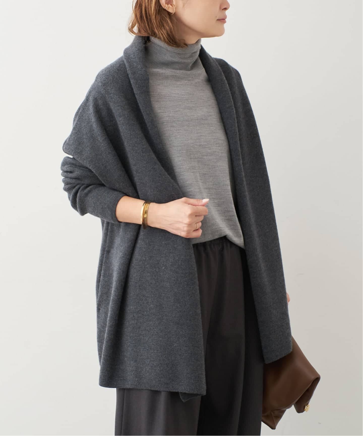 スムース ニットガウン ショートコート（その他ブルゾン