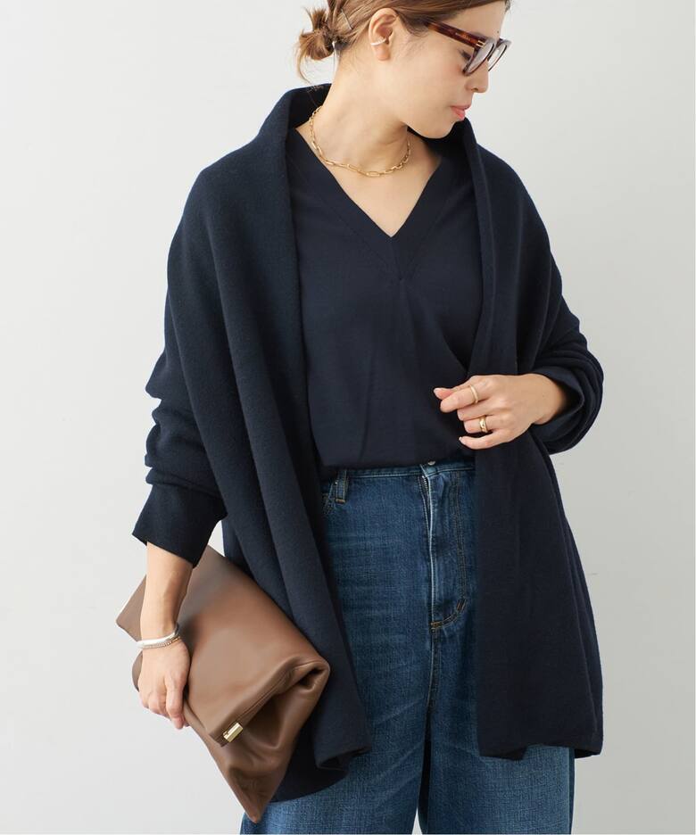 スムース ニットガウン ショートコート（その他ブルゾン／アウター  