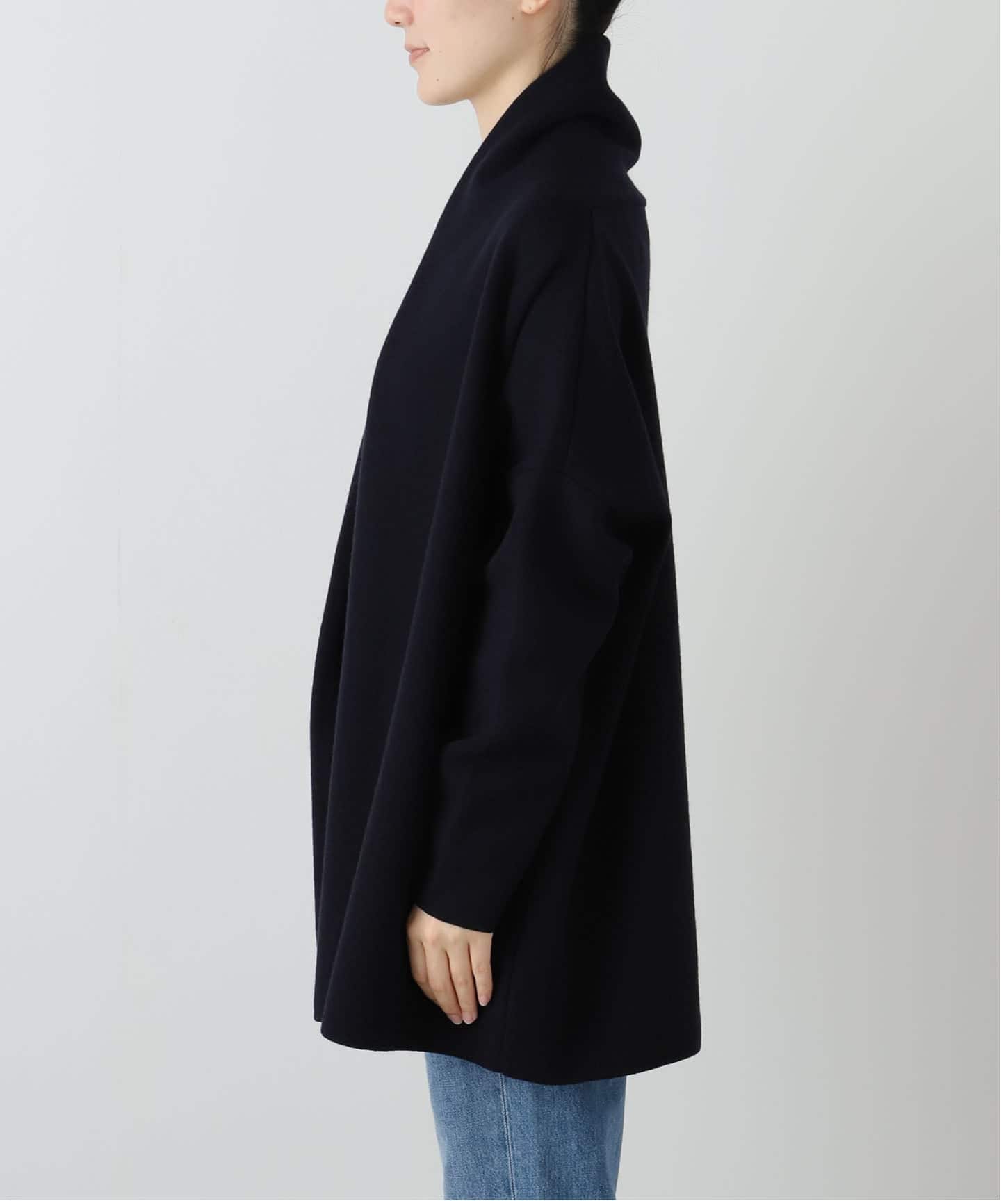 【美品✨】ドゥーズィエムクラス　スムースニットガウンコート　ゆったり　濃紺 スムース ニットガウン ショートコート（その他ブルゾン