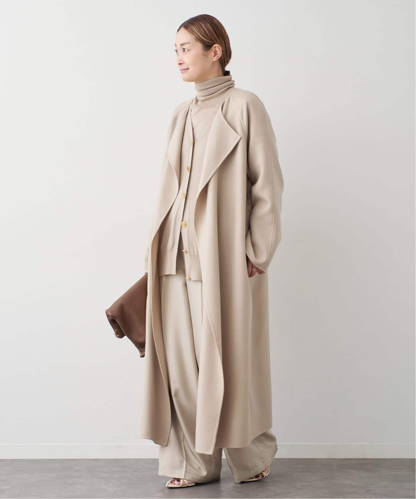 美品⭐️ ドゥーズィエムクラス　ベージュコート elegant outfit コート（ノーカラーコート）｜Deuxieme Classe