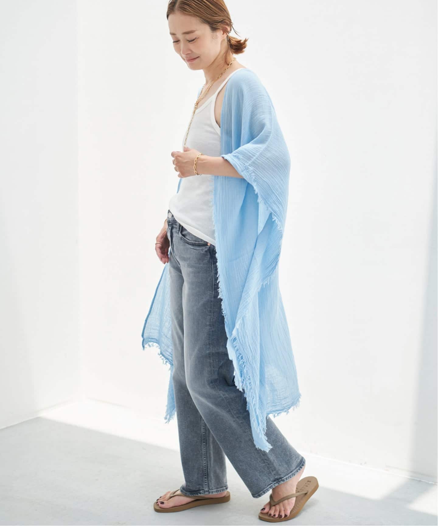 【新品】ミューズ ドゥーズィエムクラス　ロングカーディガン　ガウン　羽織り　青 AMOR/アムール】RIVIERA GOWN（カーディガン）｜Deuxieme Classe