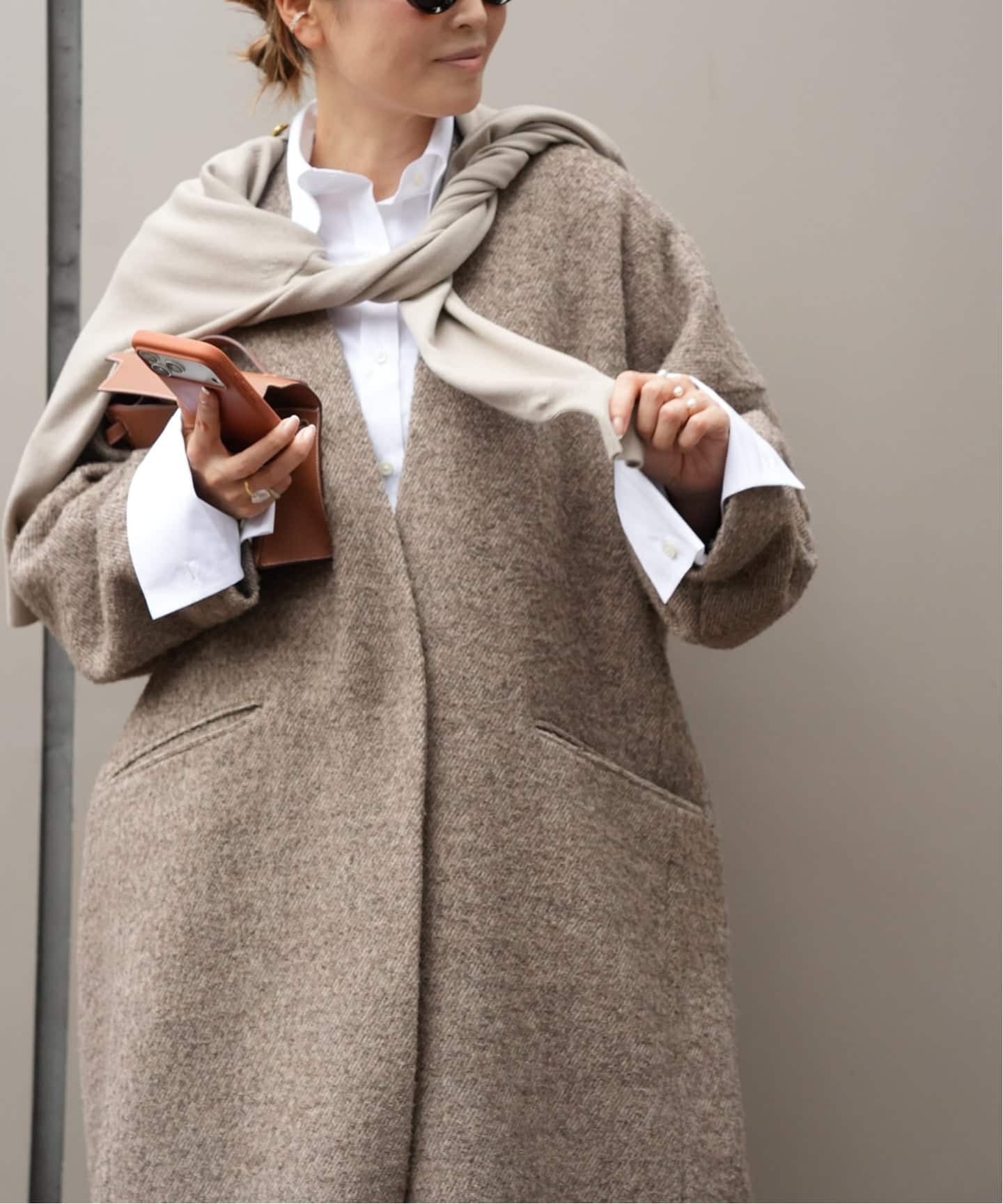 LIBERADD/リベラド】WOOL OVER COAT（ノーカラーコート）｜Deuxieme