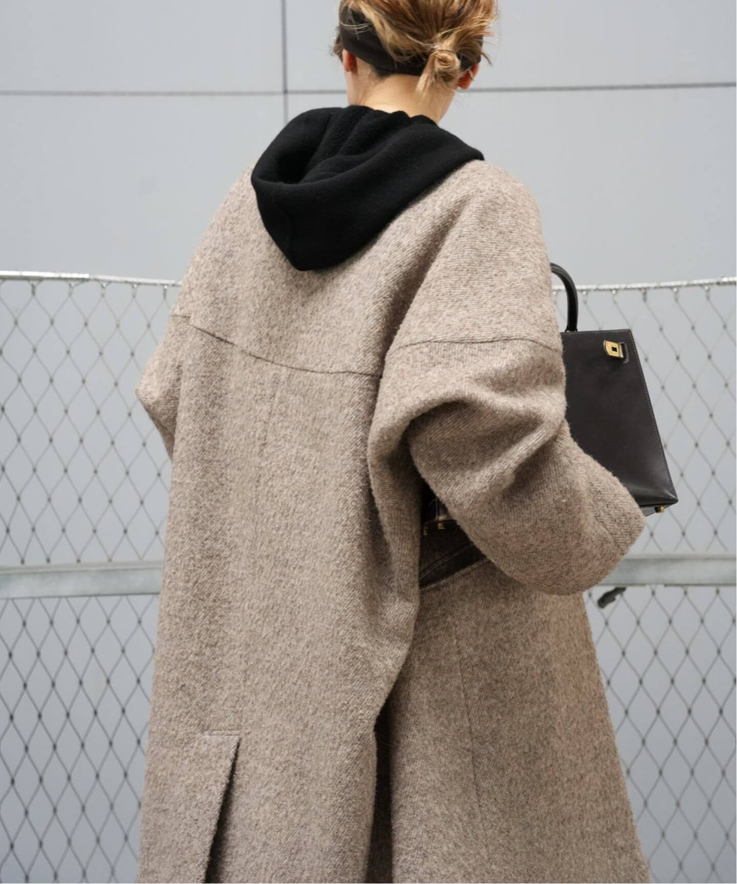 LIBERADD/リベラド】WOOL OVER COAT（ノーカラーコート）｜Deuxieme