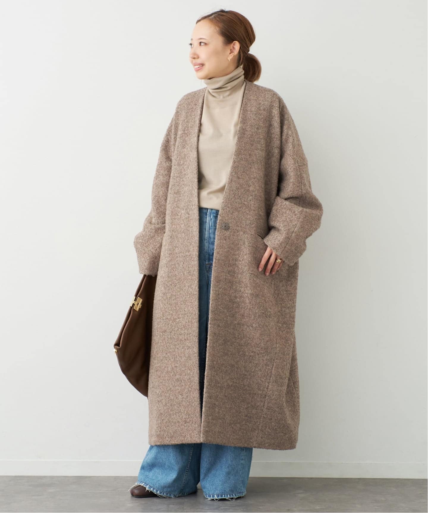 tenko5884 LIBERADDリベラドWOOL OVER COAT LIBERADD/リベラド】WOOL OVER COAT（ノーカラーコート）｜Deuxieme