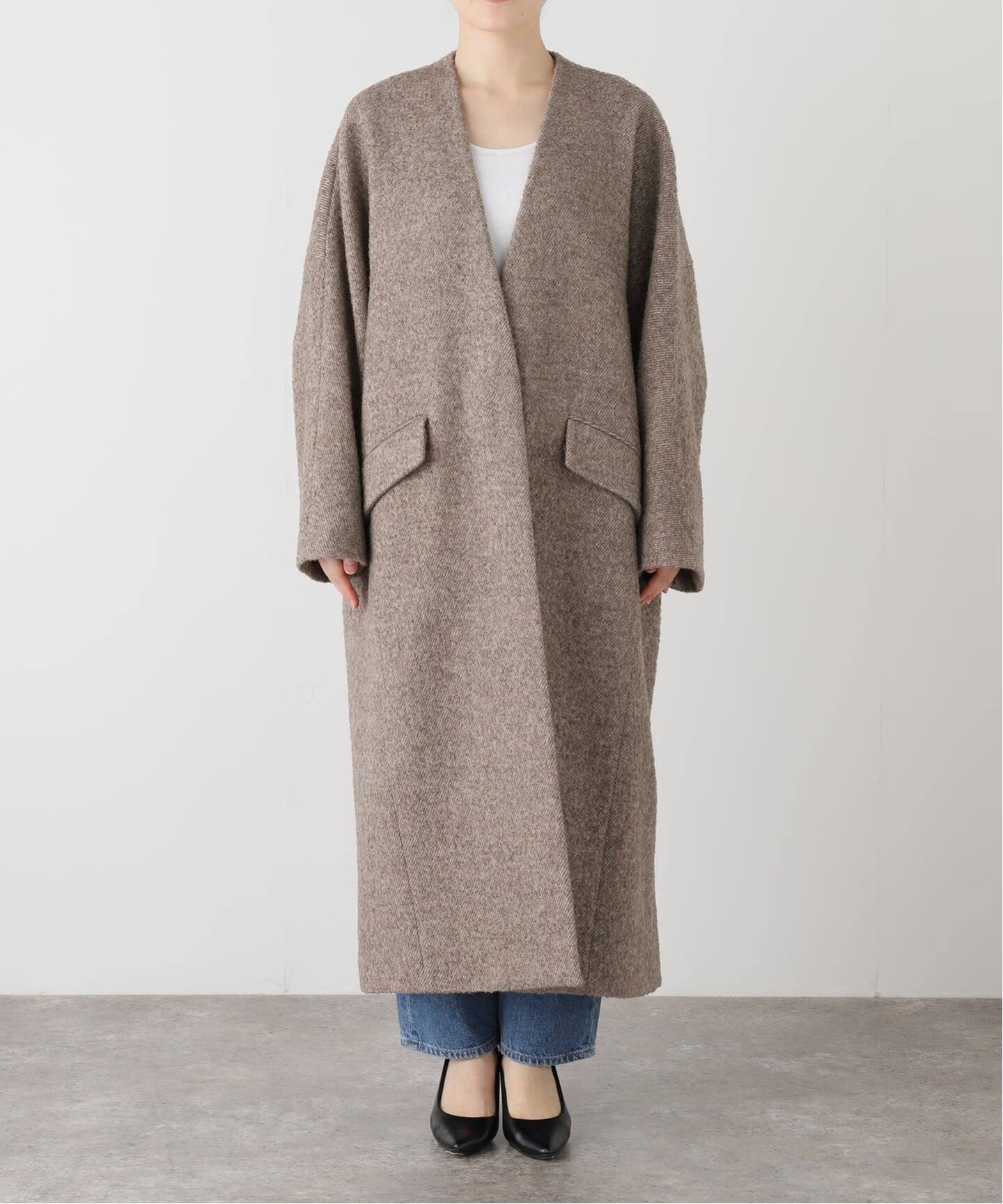 LIBERADD/リベラド】WOOL OVER COAT（ノーカラーコート）｜Deuxieme