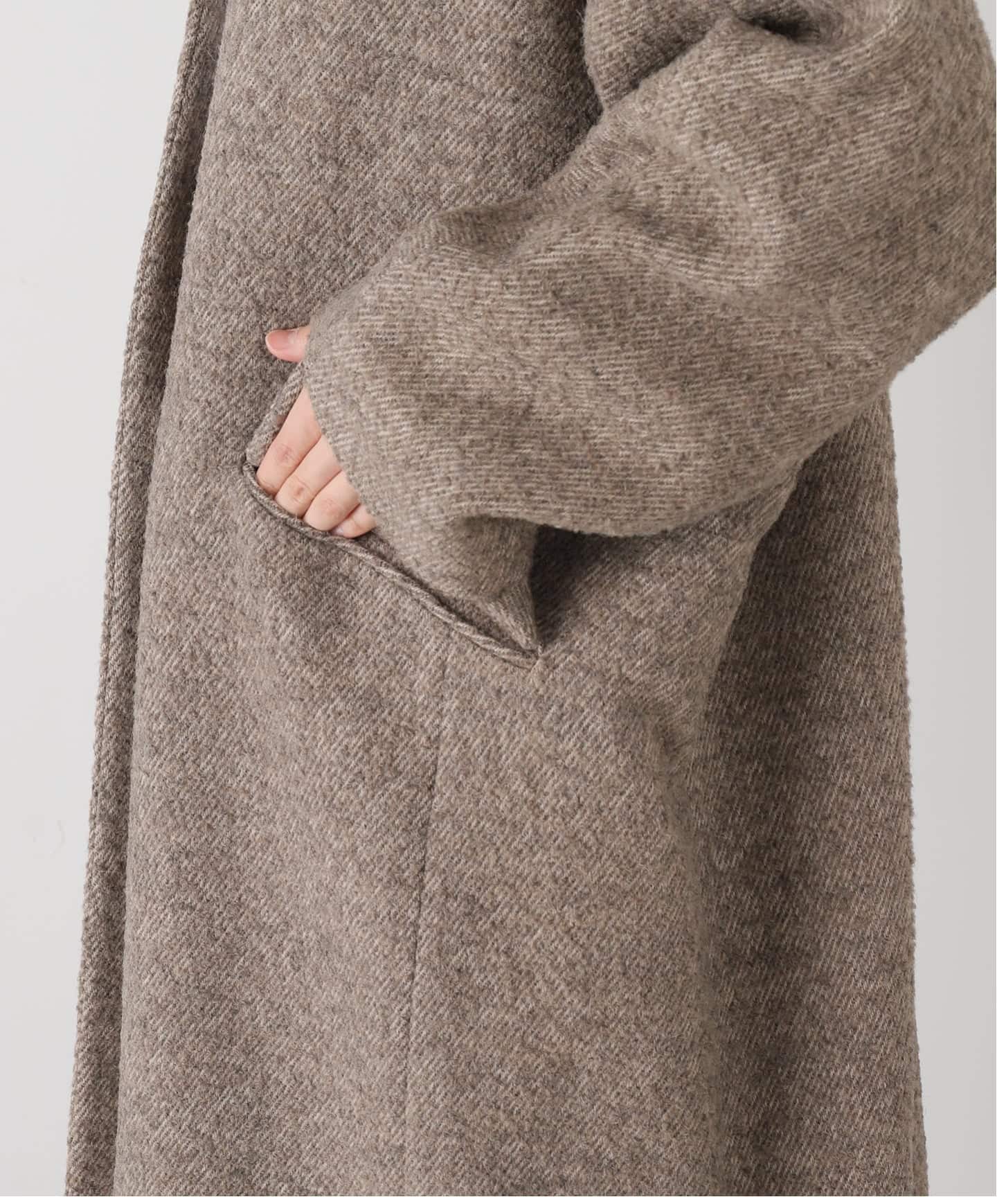 LIBERADD/リベラド】WOOL OVER COAT（ノーカラーコート）｜Deuxieme