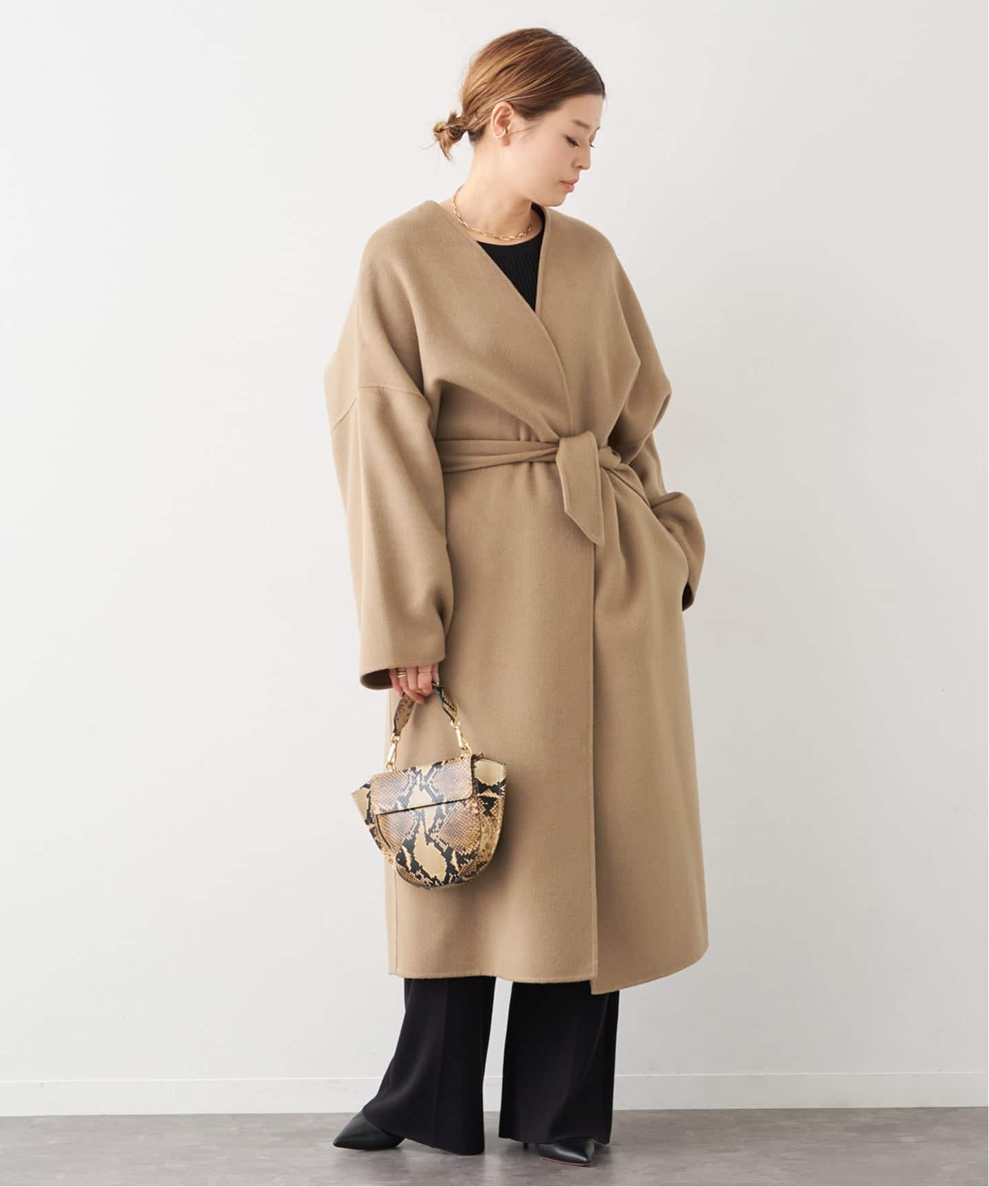 ドゥーズィエムクラス　CaRouseLamBRaノーカラーコート LA COLLECTION/ラ コレクション】TUBA COAT（ノーカラーコート