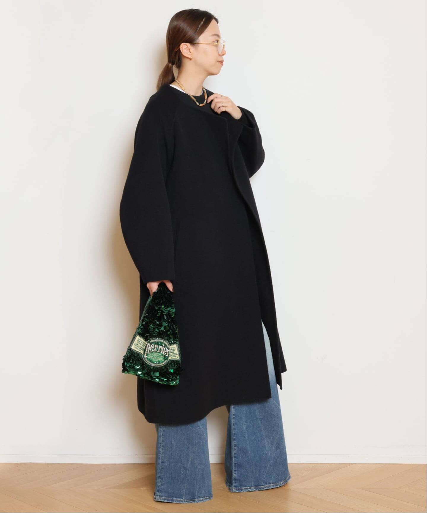 ウールアンゴラ ノーカラーコート（ノーカラーコート）｜MUSE de