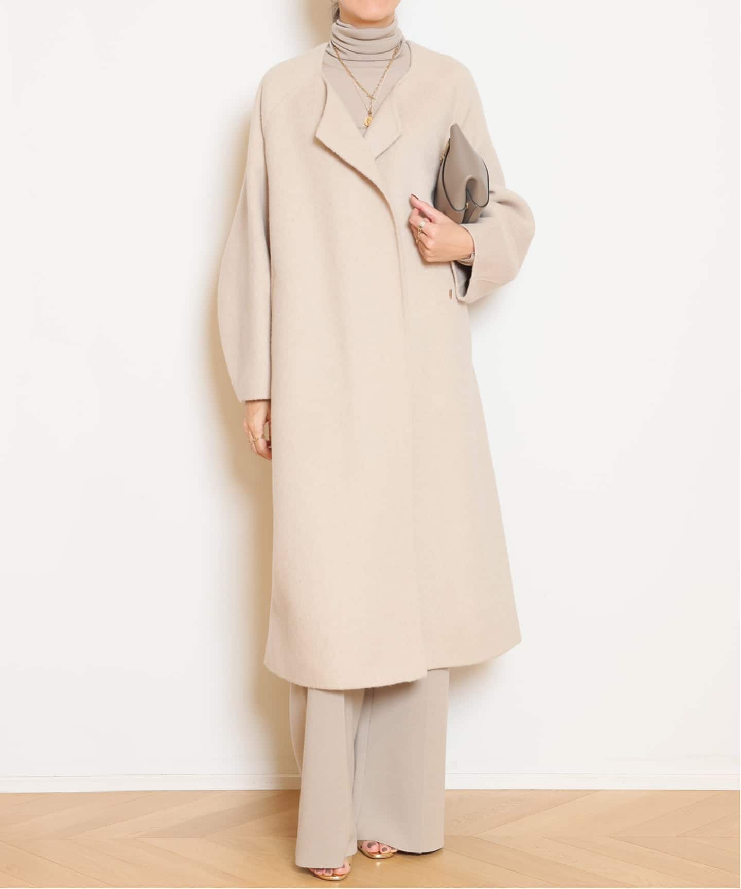 ウールアンゴラ ノーカラーコート（ノーカラーコート）｜MUSE de