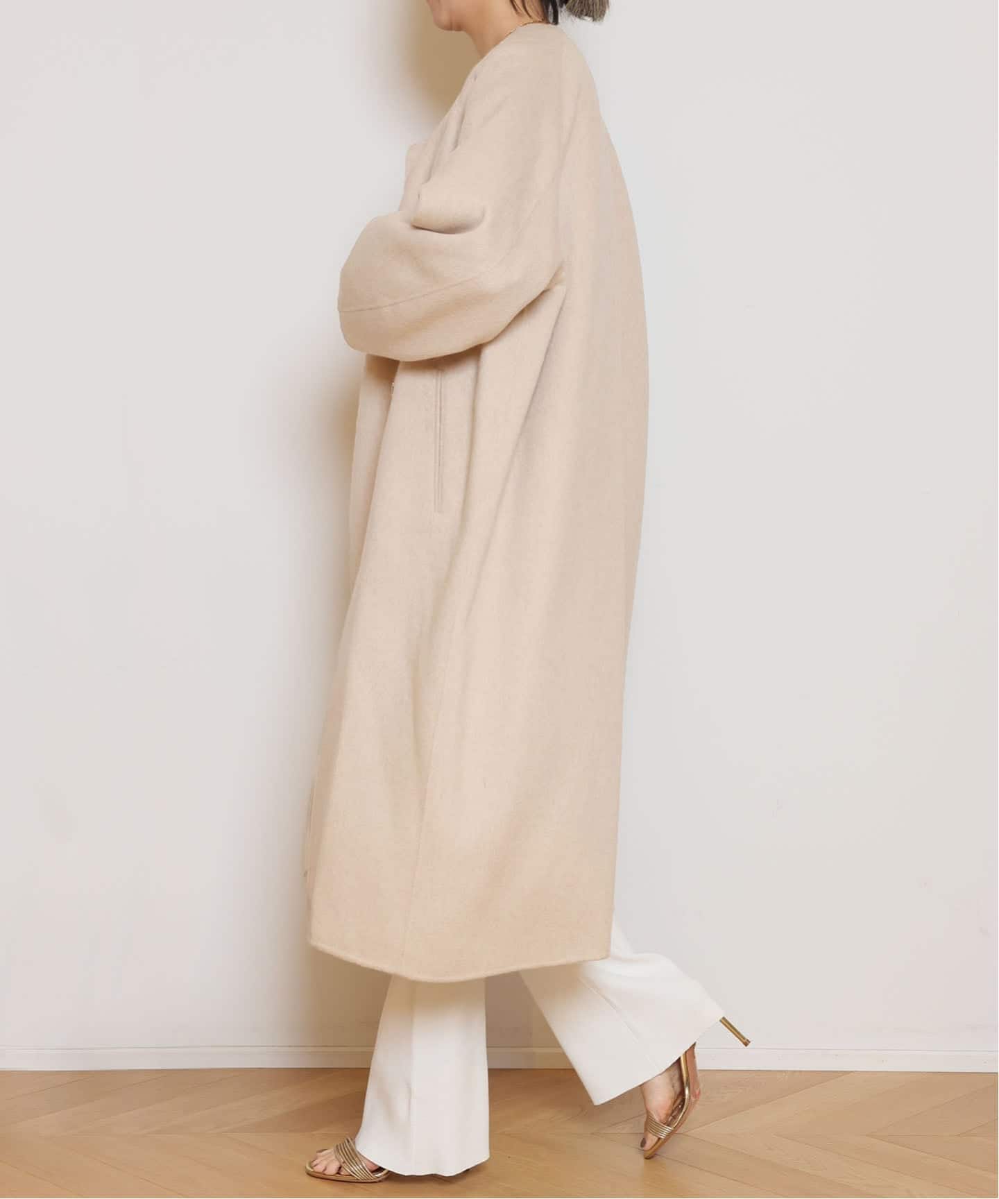 ウールアンゴラ ノーカラーコート（ノーカラーコート）｜MUSE de