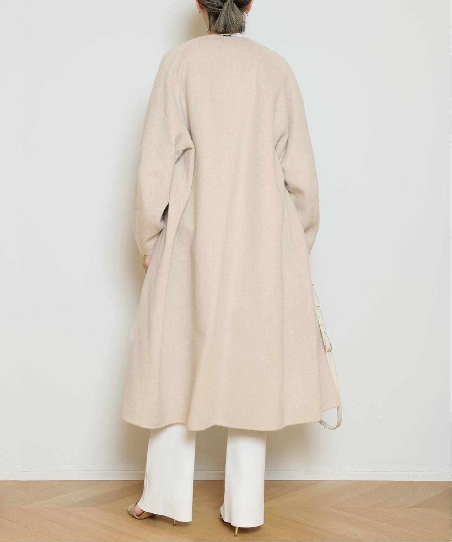 ウールアンゴラ ノーカラーコート（ノーカラーコート）｜MUSE de