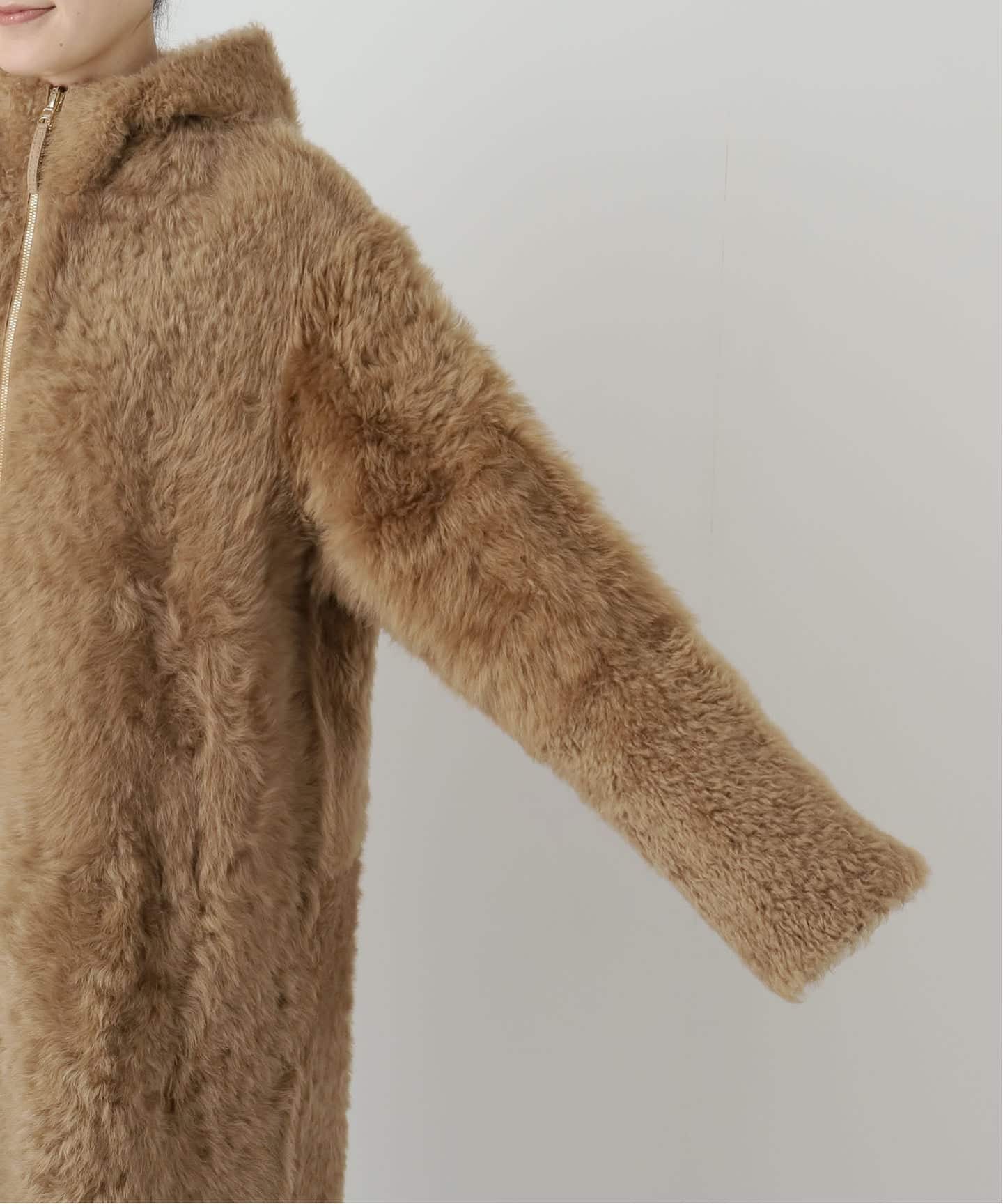 ボディドレッシングデラックス ムートンコート リアルレザー 9 ベージュ ボディドレッシングデラックス 極美品 高級ライン リアルムートン