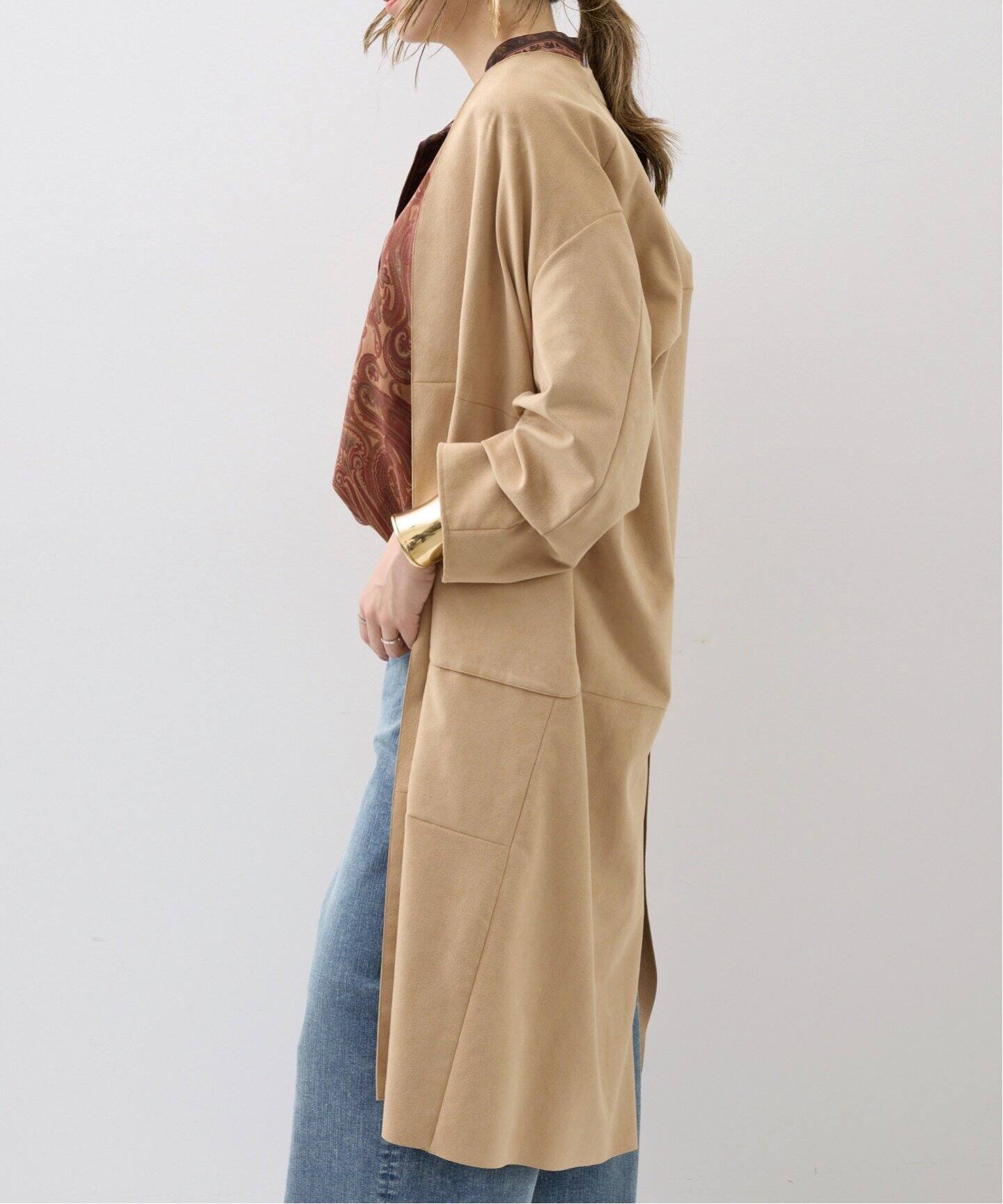 ULTRASUEDE COAT（ノーカラーコート）｜L