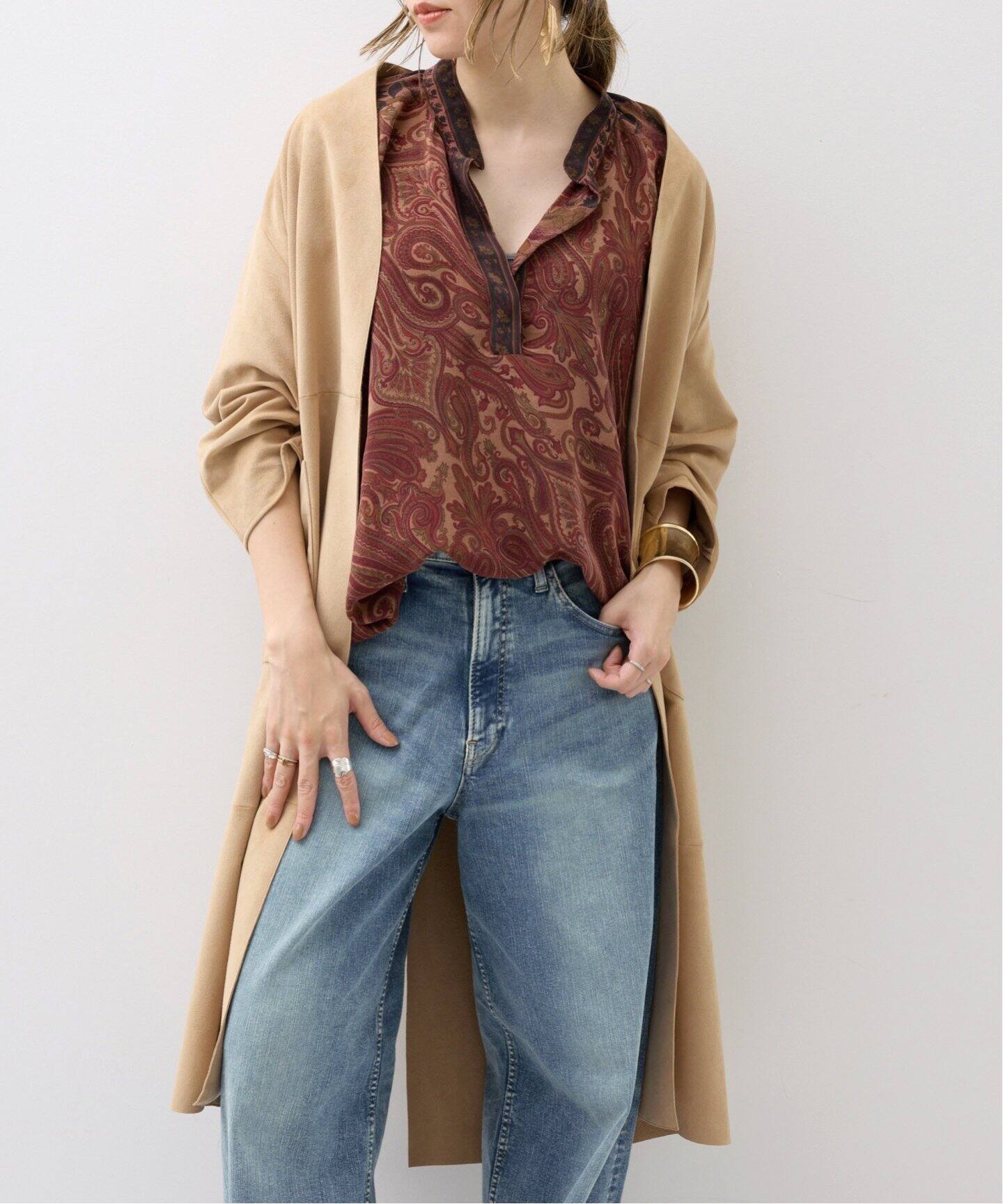 ULTRASUEDE COAT（ノーカラーコート）｜L