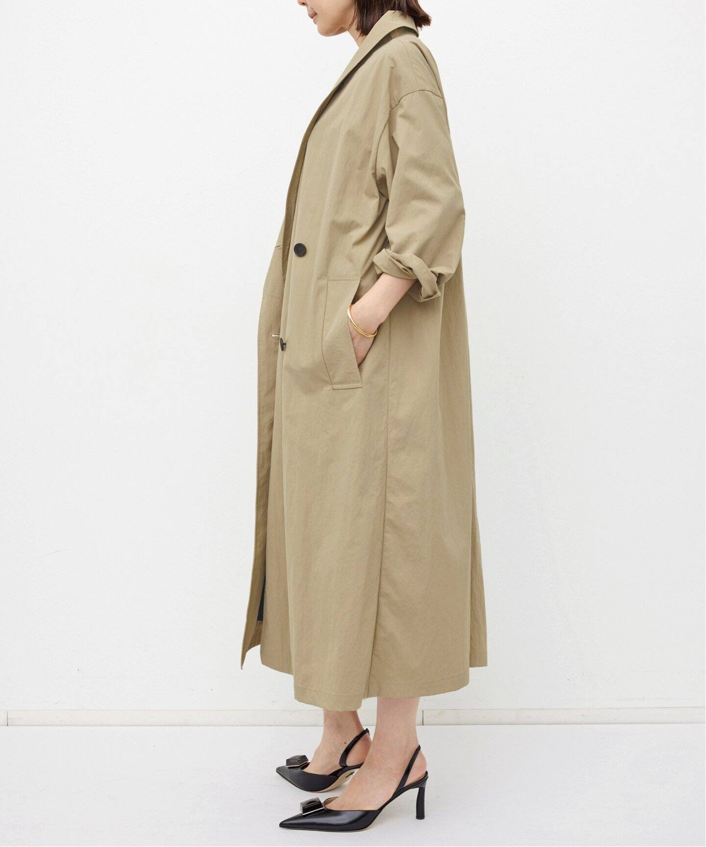 ECOTTONY NYLON TRENCH COAT（トレンチコート）｜L
