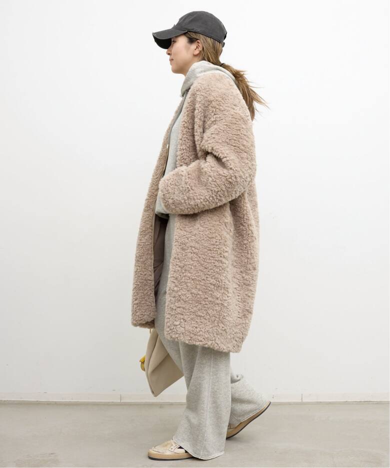 CREW NECK ECO FUR COAT（その他ブルゾン／アウター）｜L