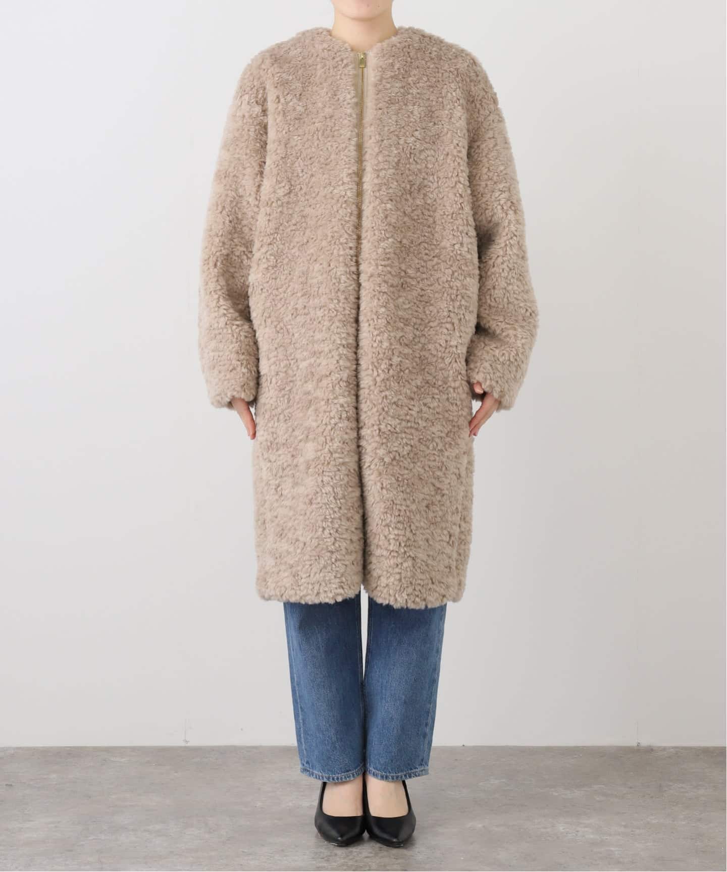 CREW NECK ECO FUR COAT（その他ブルゾン／アウター）｜L'Appartement