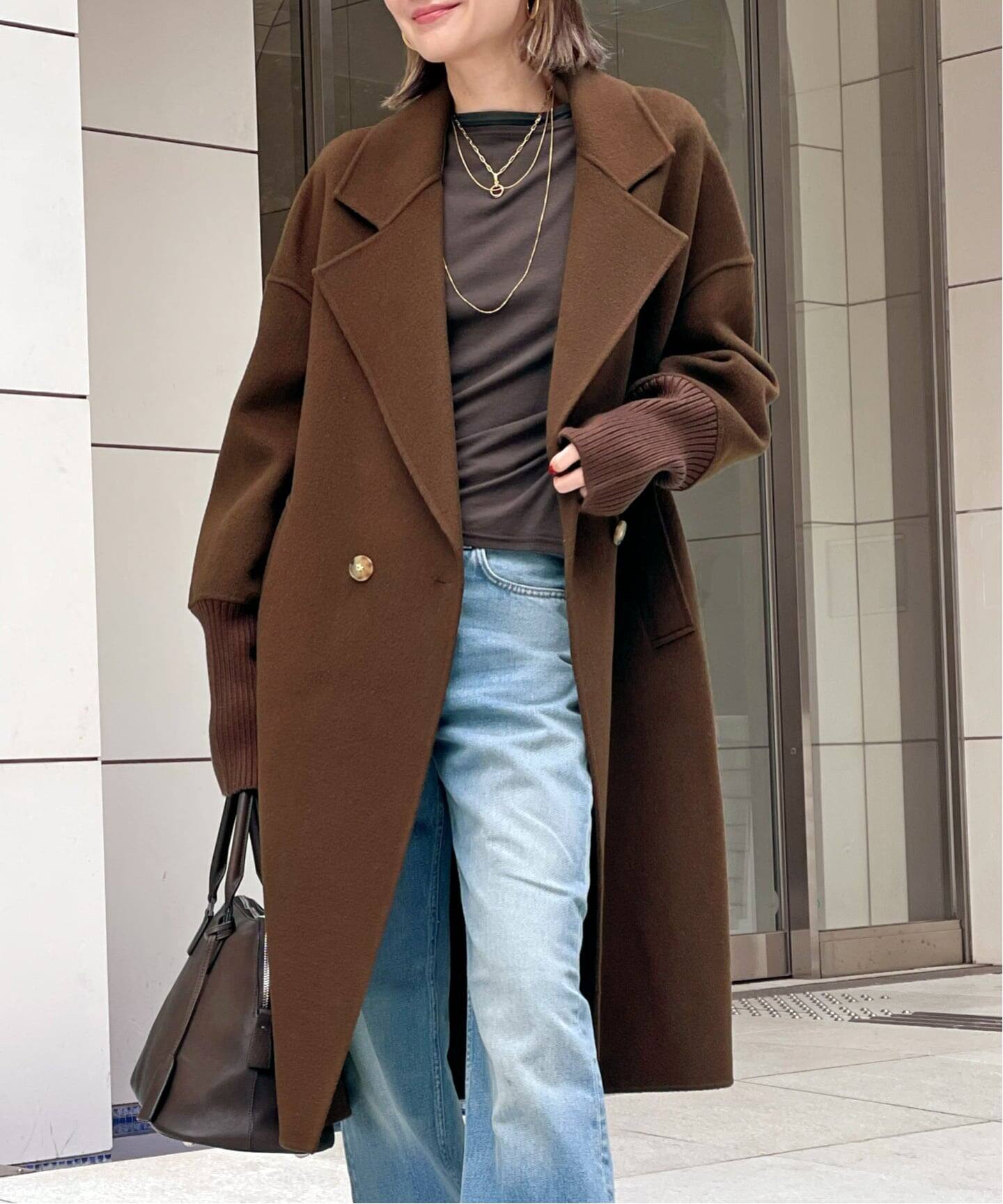 LOU ANDREA/ルーアンドレア】 RIB WOOL COAT（その他ブルゾン 