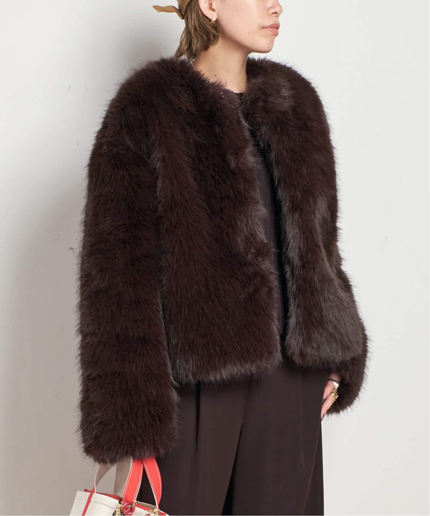 しゅーた 「ファーコート / ブラウン」 楽天市場】コート ジャケット フォックス リアルファー アウター